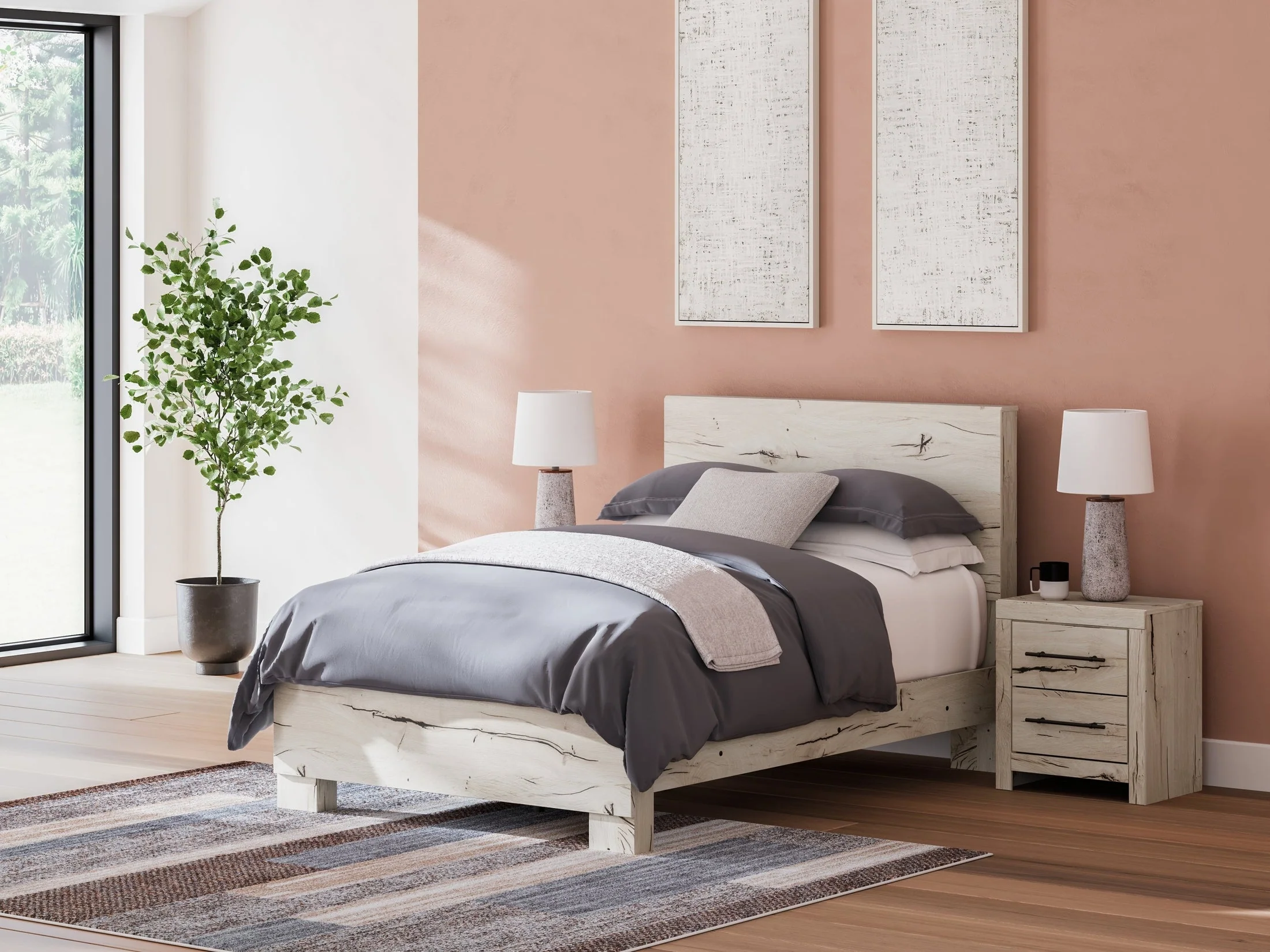 Lawroy Light Natural Full Panel Youth Bed (Online Special Price)