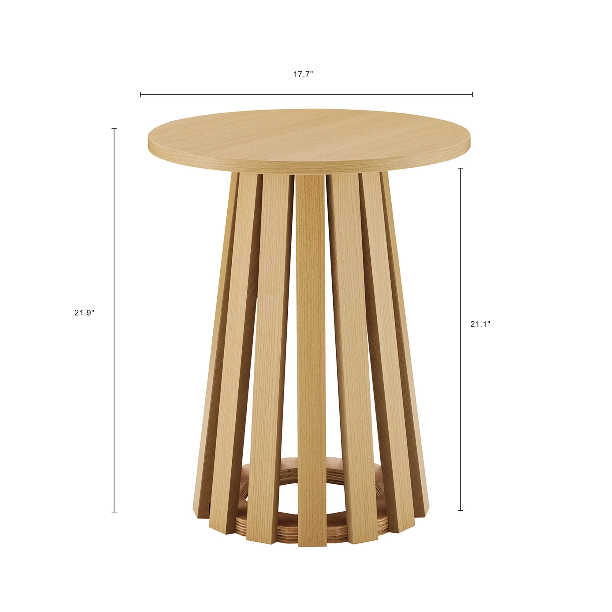 Layla End Table in Natural Oak - Image 3