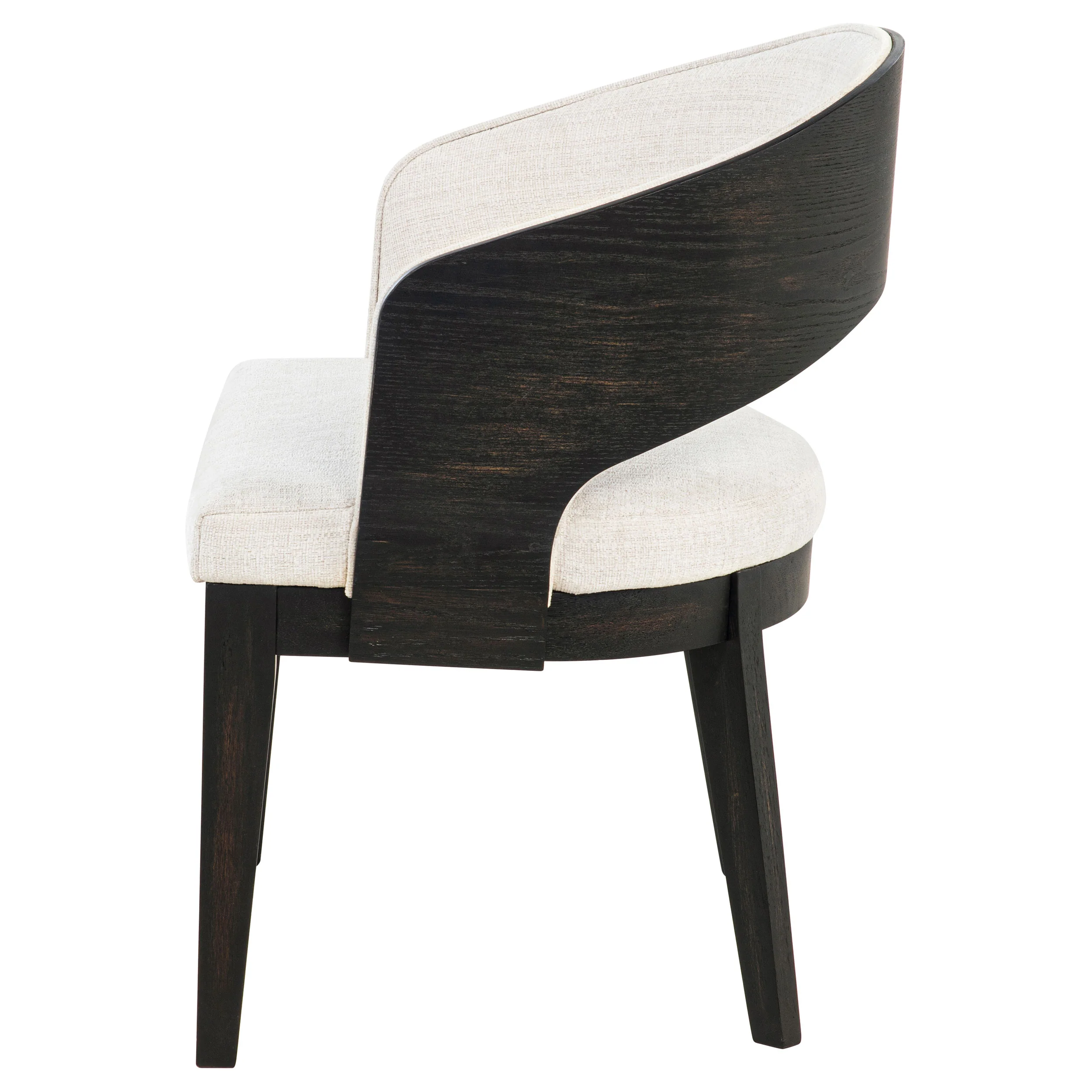 Leandro Burnished Black/Cream Upholstered Dining Arm Chair (Set of 2) - Image 5