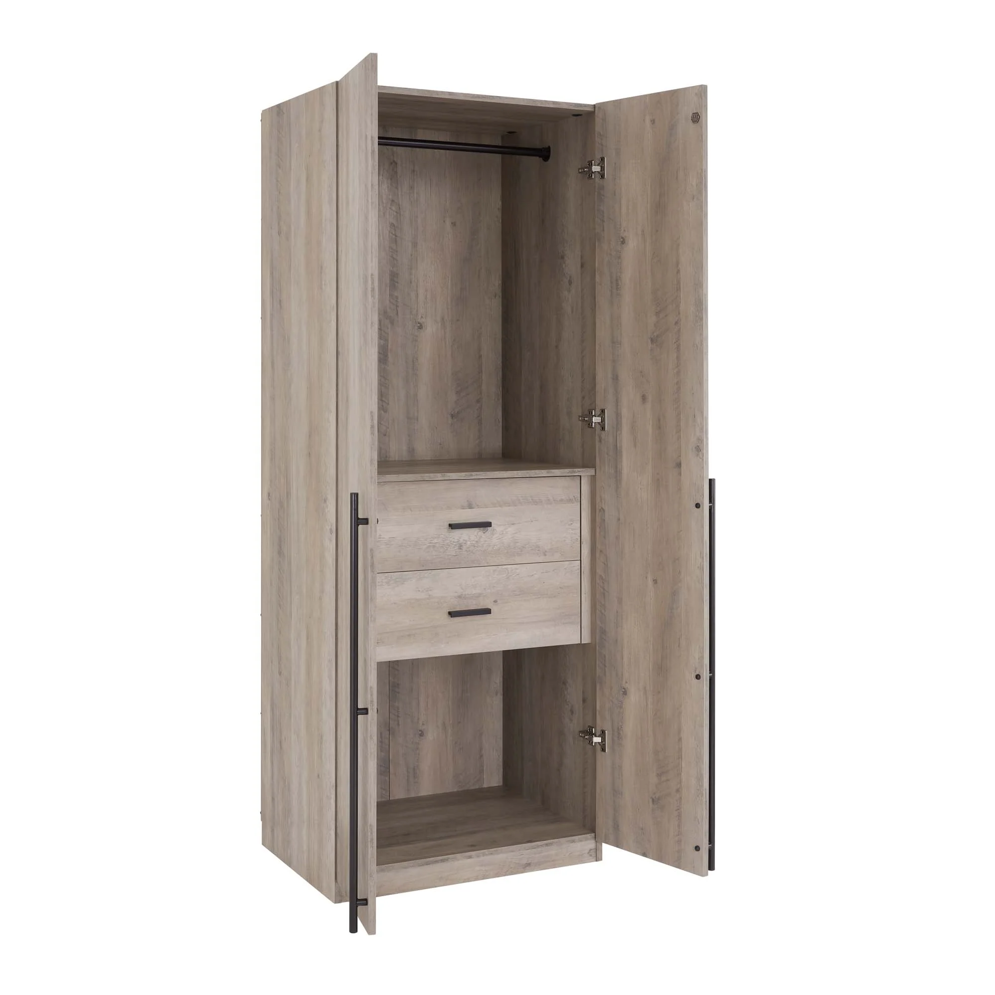 Lee 3-Piece Module Wardrobe Closet in Rustic Grey - Image 13
