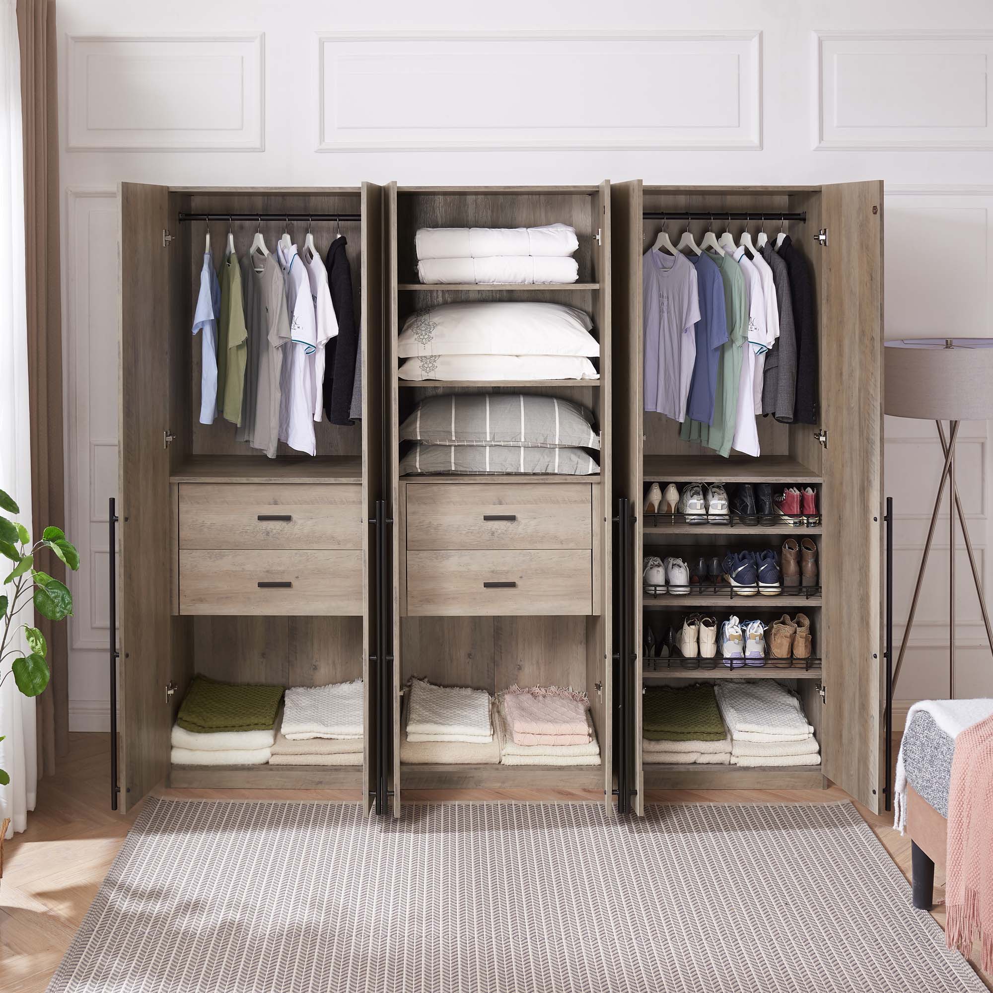 Lee 3-Piece Module Wardrobe Closet in Rustic Grey - Image 9