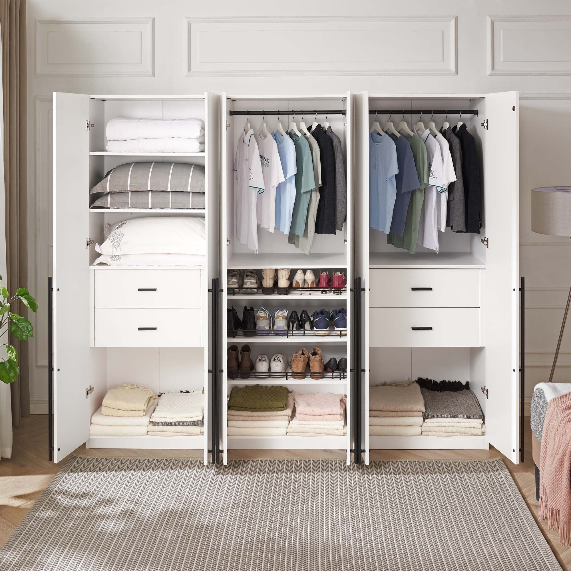Lee 3-Piece Module Wardrobe Closet in White - Image 9
