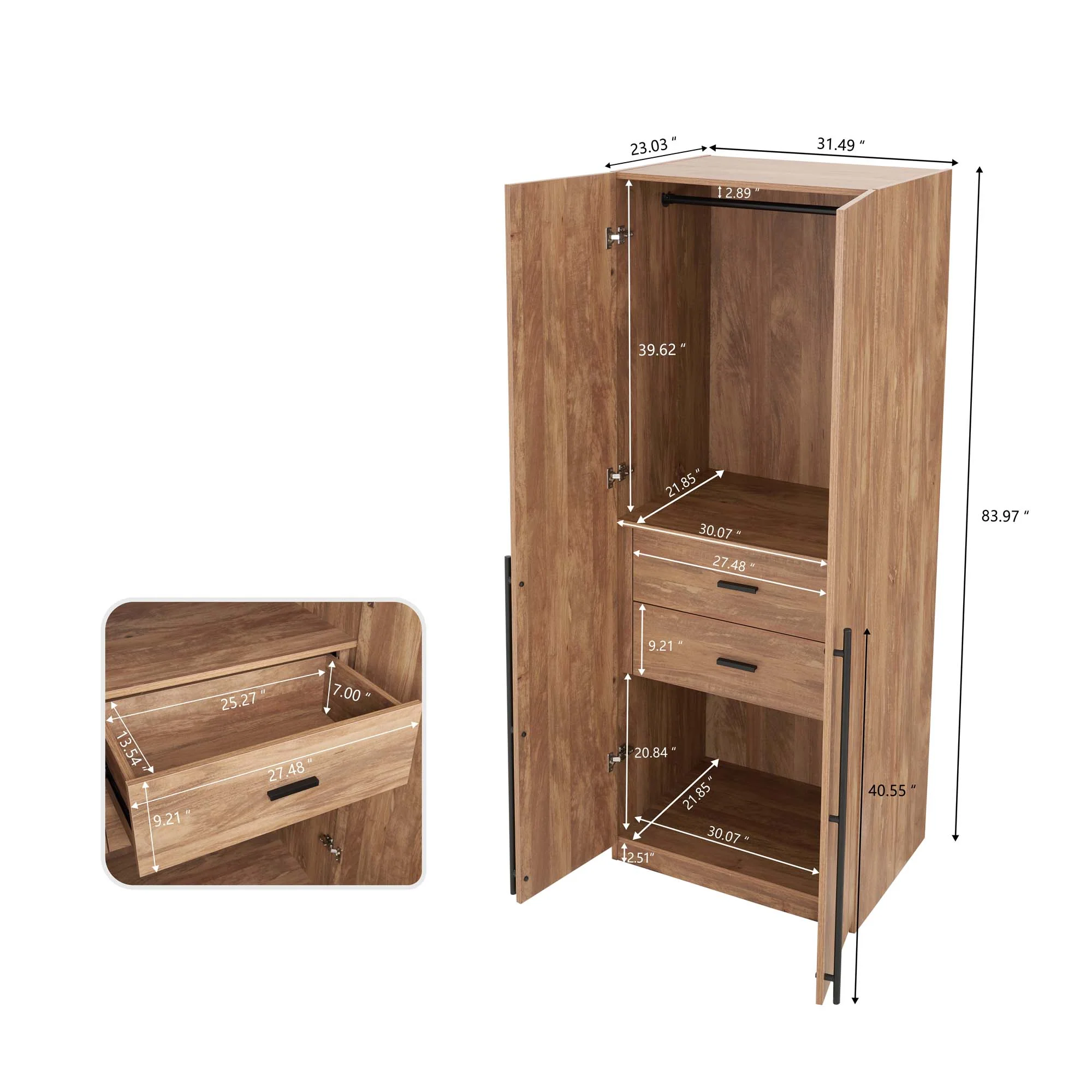 Lee Wardrobe Closet 2.0 in Golden Brown (set of 3) - Image 3