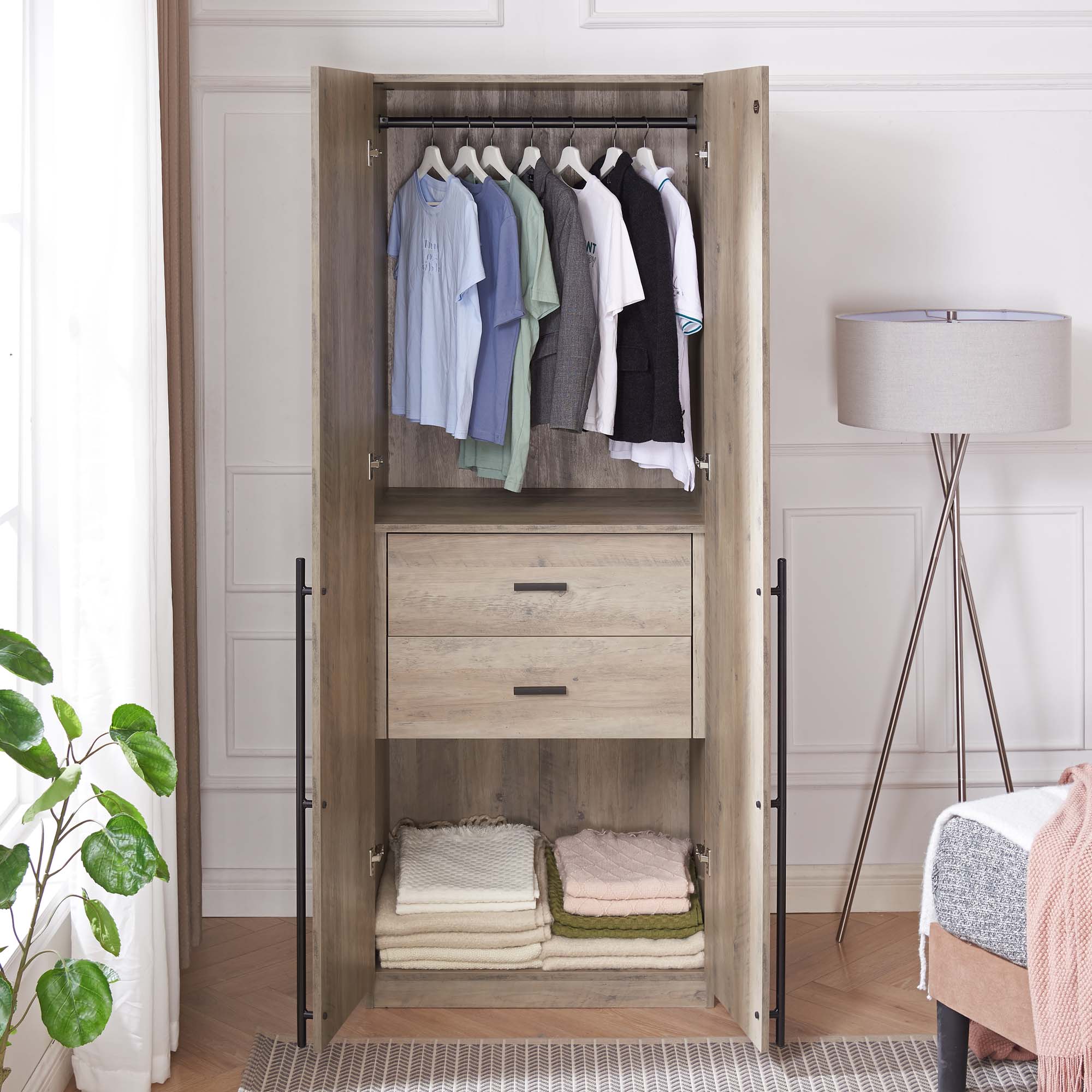 Lee Wardrobe Closet 2.0 in Rustic Grey - Image 5