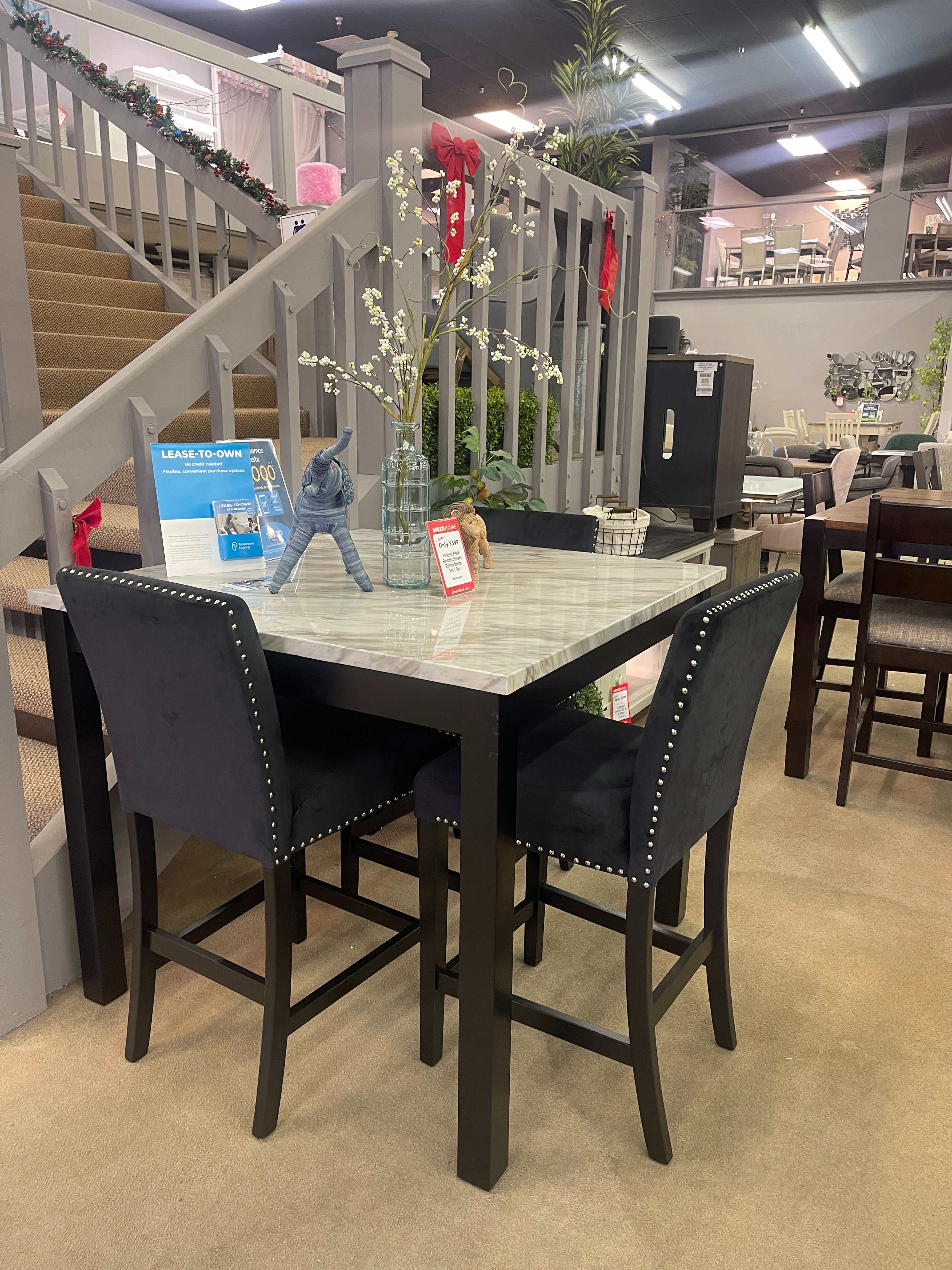 Lennon Black Counter Height Dining Room Set / 5pc - Image 7