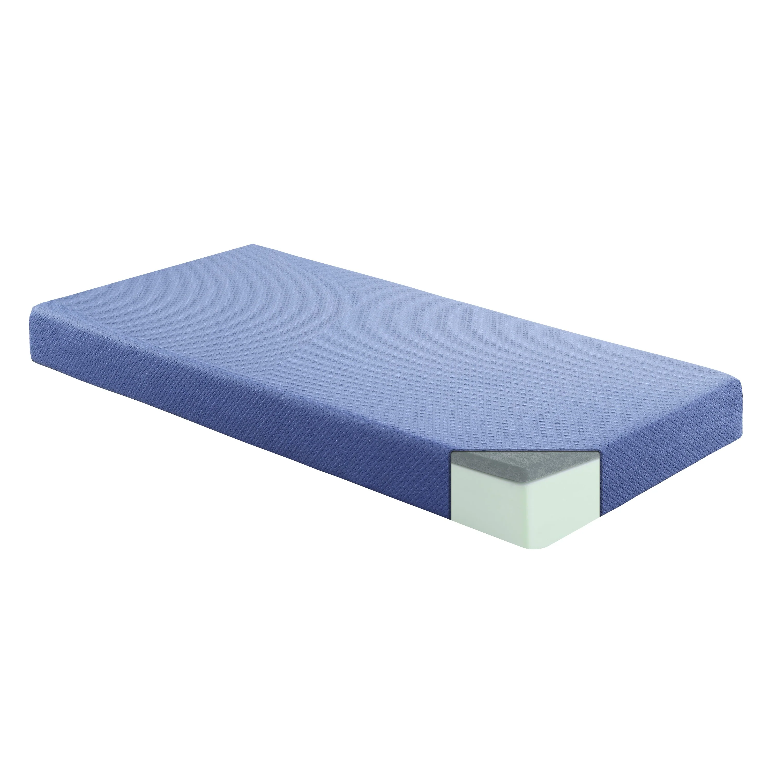 Leo Blue 7" Full Gel-Infused Memory Foam Mattress and Pillow Set - Image 5