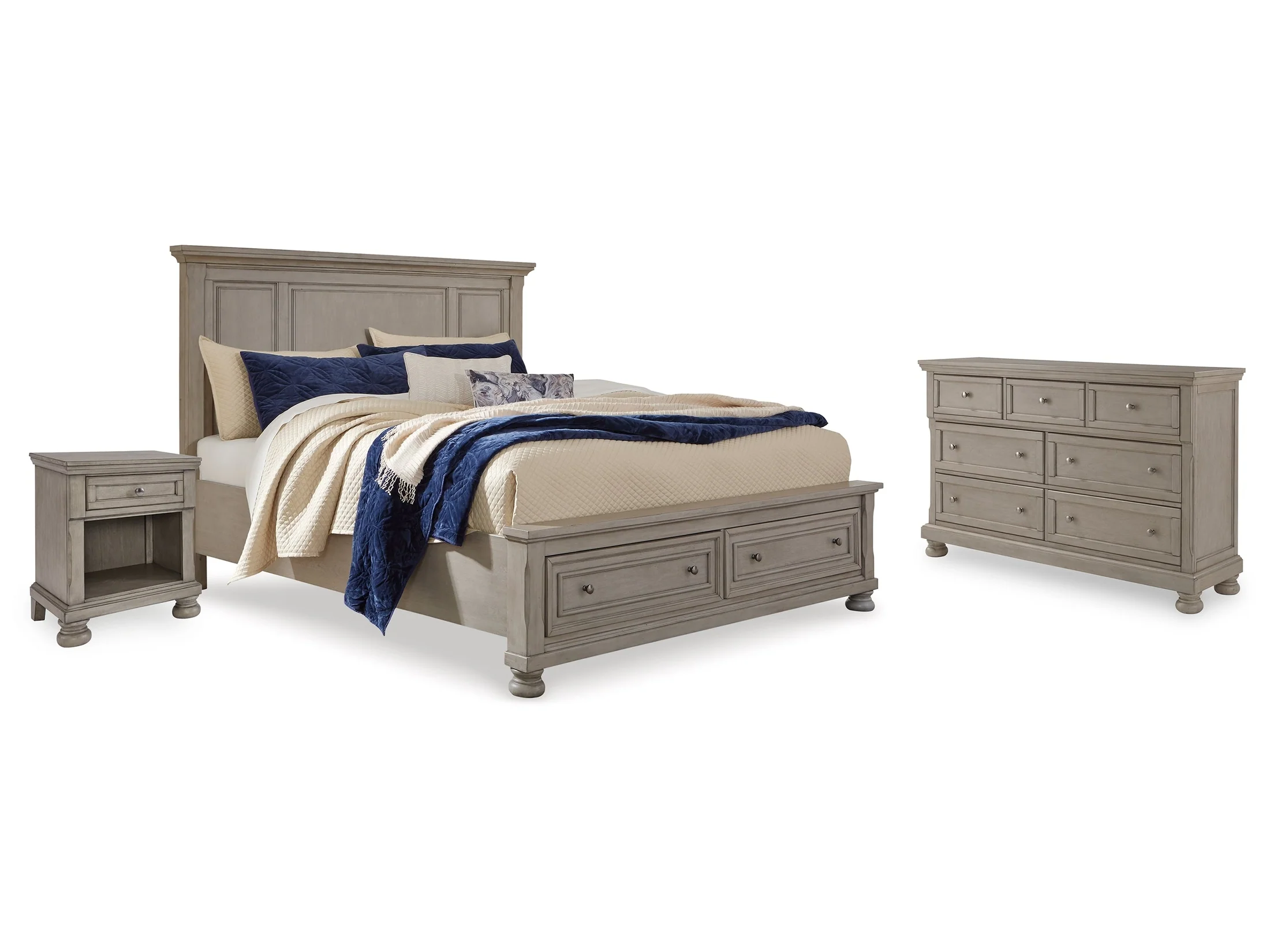 Lettner California King Panel Storage Bedroom Set with Dresser and Nightstand