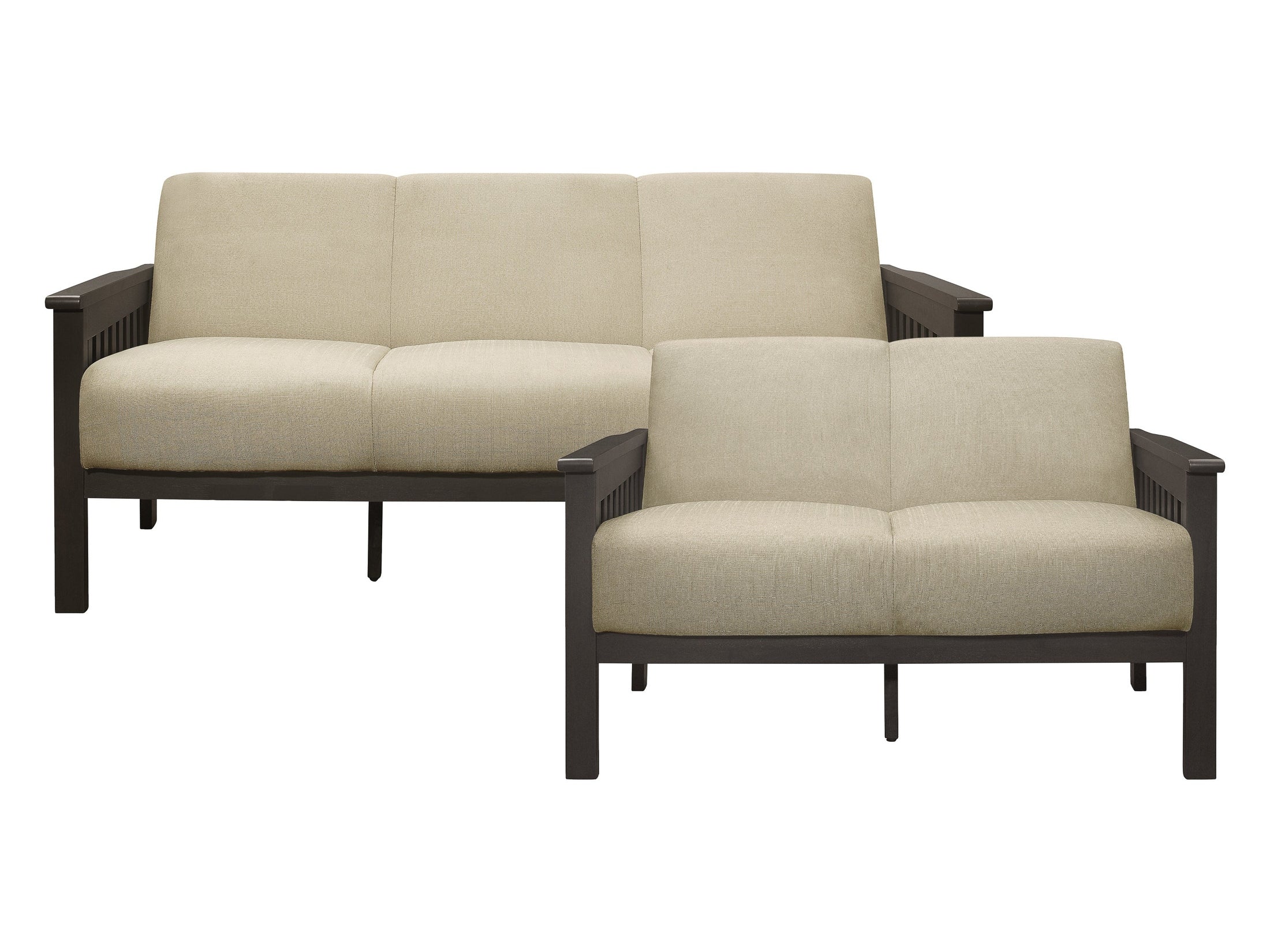 Lewiston Antique Gray / Brown Sofa & Loveseat