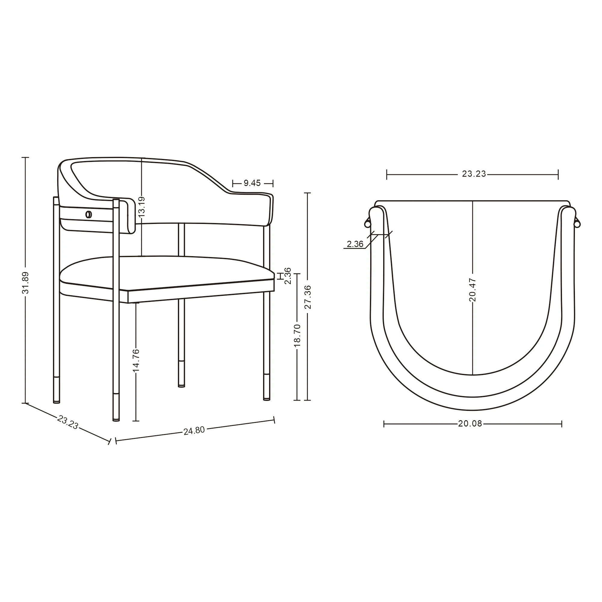 Lia Dining Armchair in Grey - Image 3