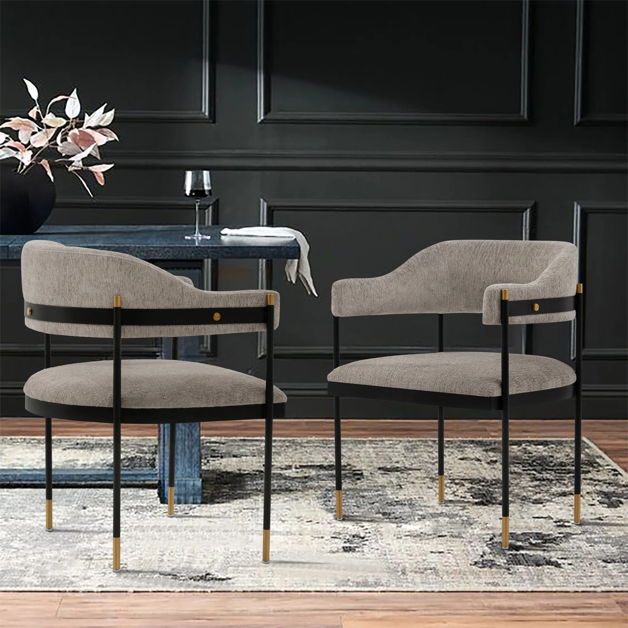 Lia Dining Armchair in Stone - Image 2