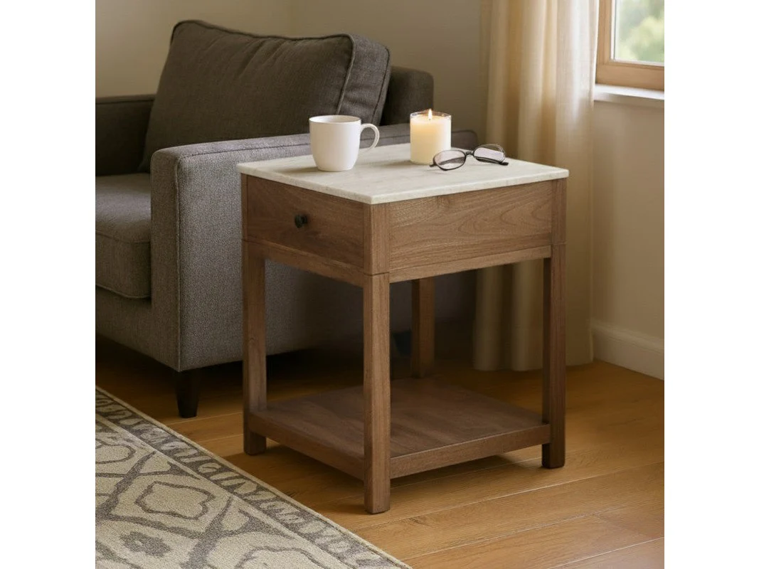 Liam Brown/Cream Side Table