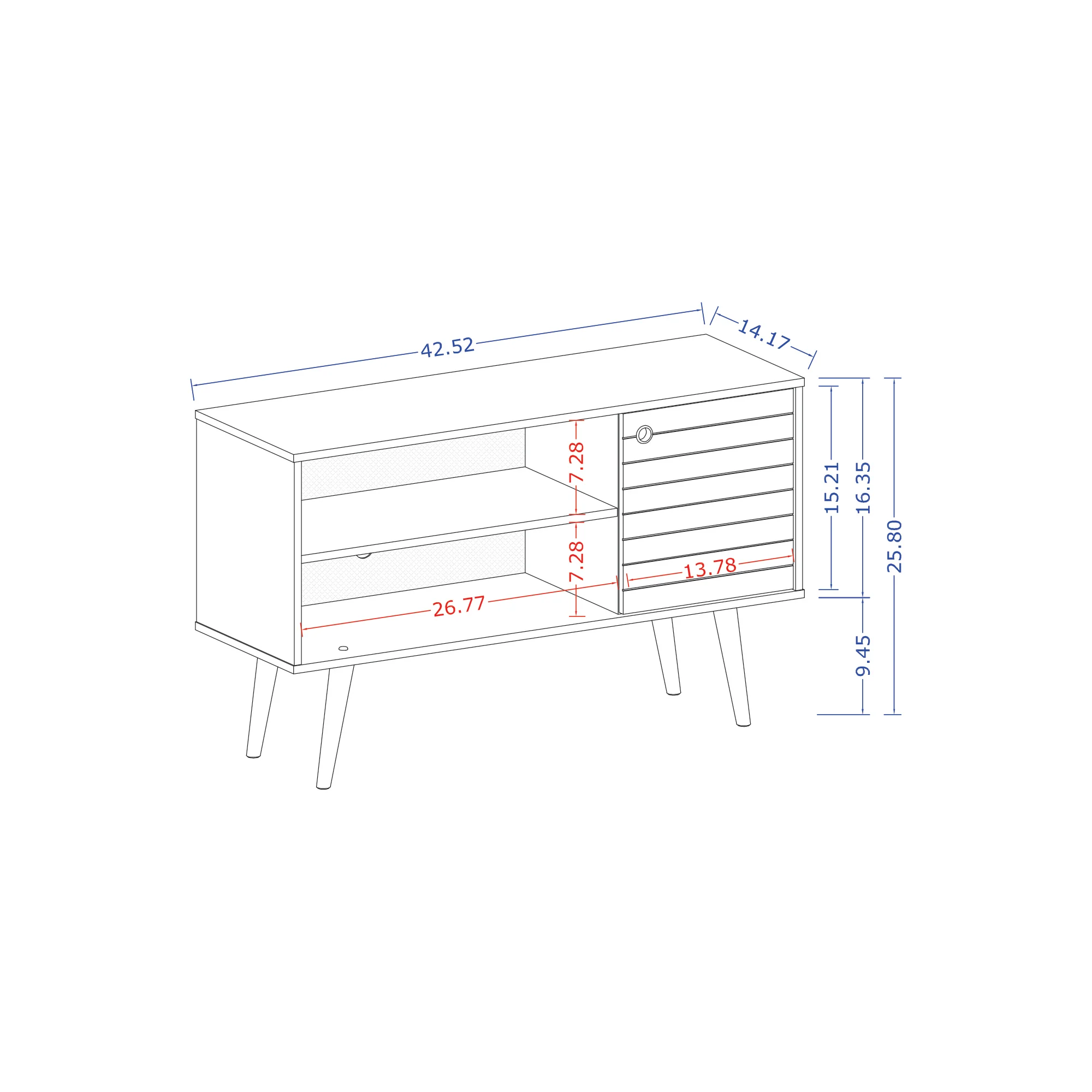 Liberty 42.52 TV Stand in White and 3D Brown Prints - Image 3
