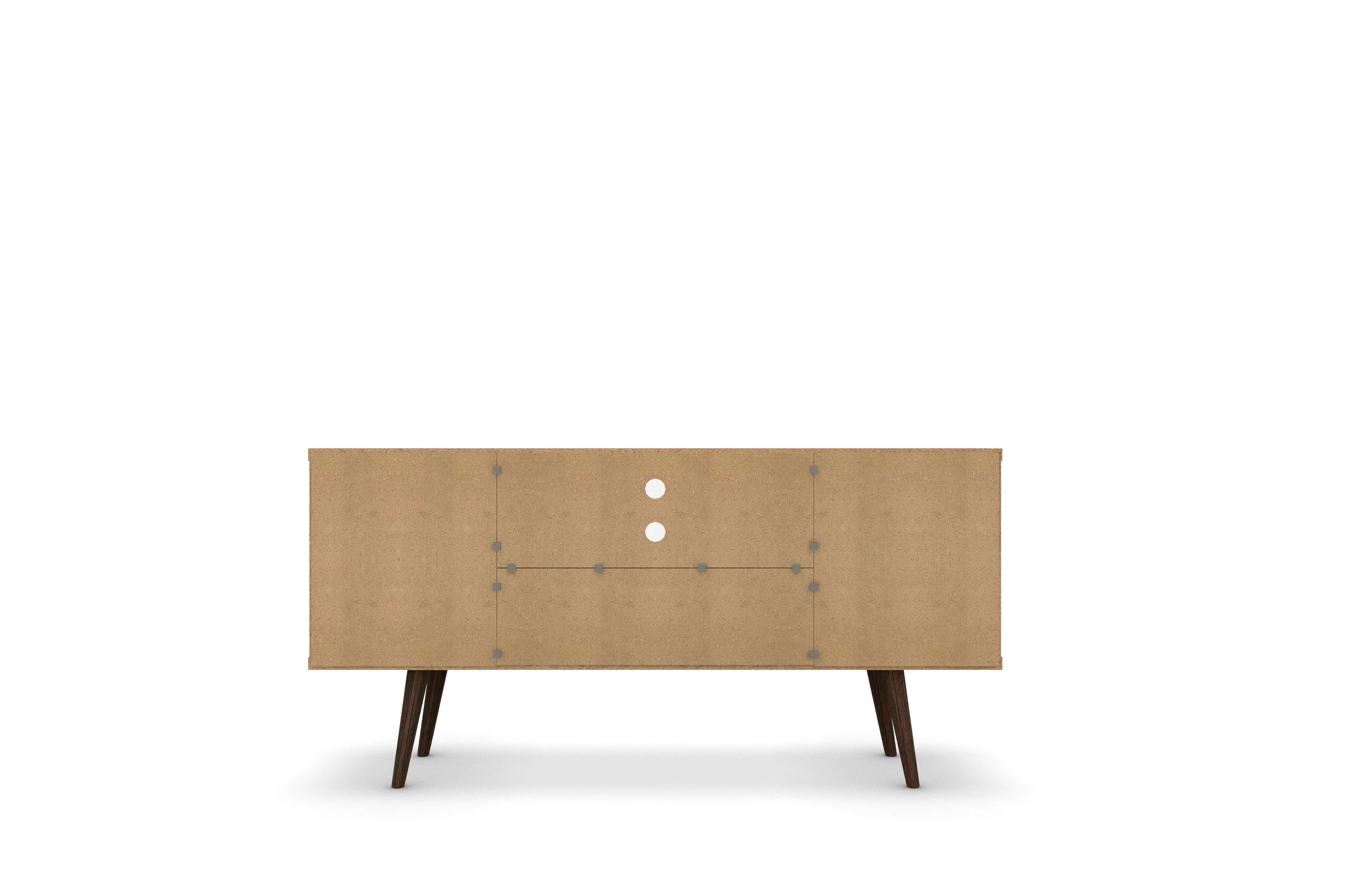 Liberty 53.14" Mid-Century Modern TV Stand in Rustic Brown and Aqua Blue - Image 9