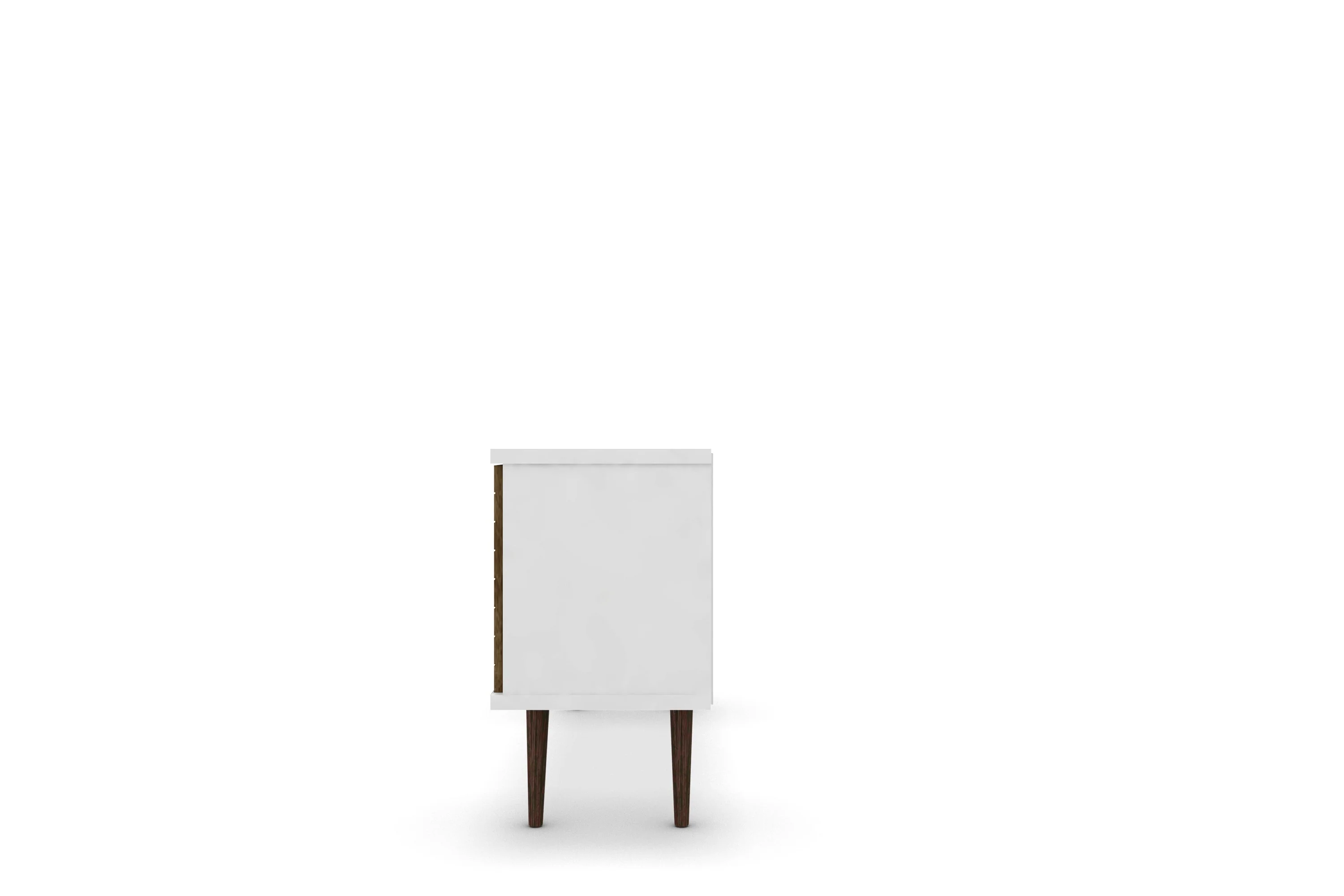 Liberty 53.14" Mid-Century Modern TV Stand in White and Rustic Brown - Image 5