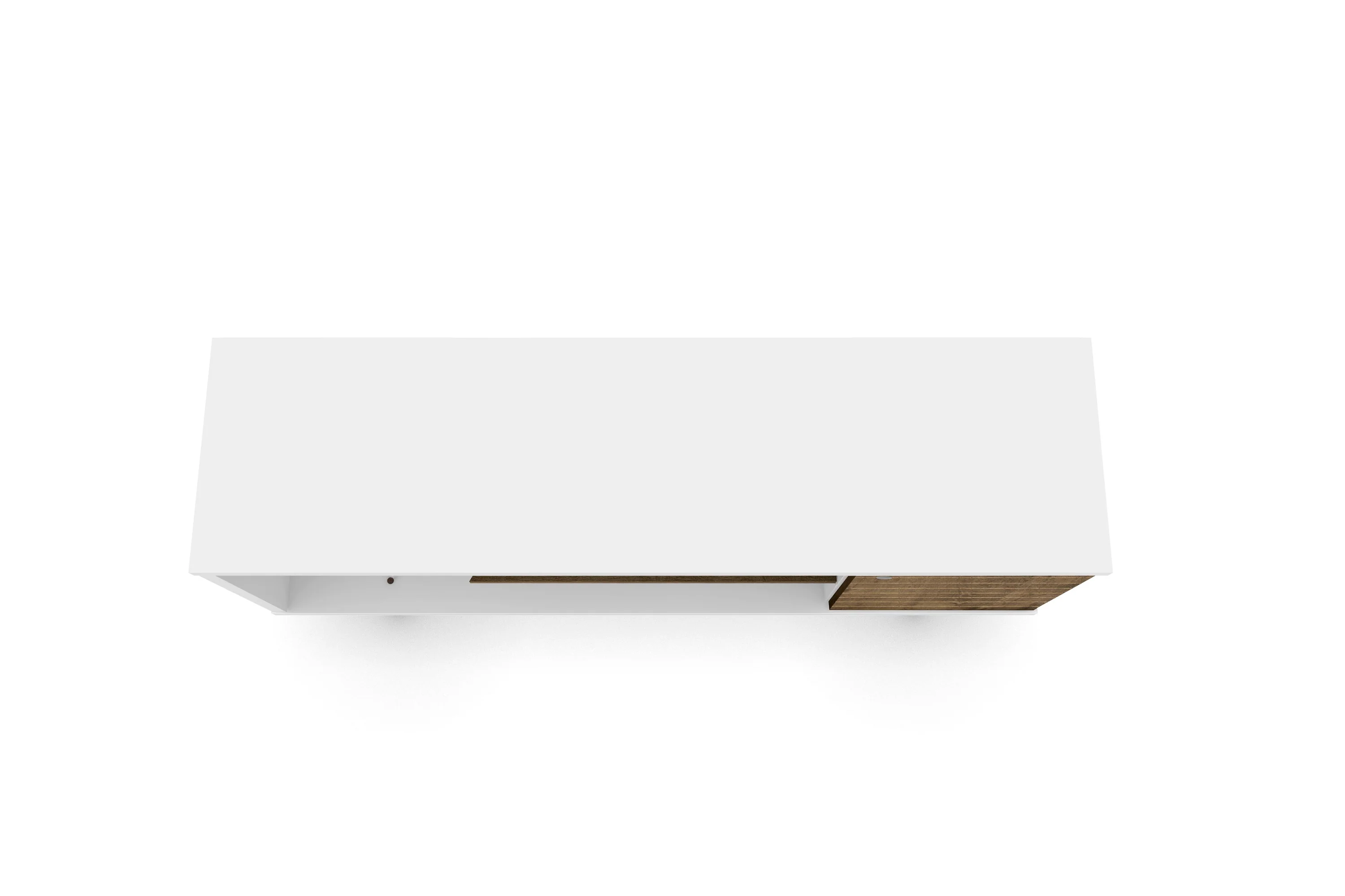 Liberty 53.14" Mid-Century Modern TV Stand in White and Rustic Brown - Image 7