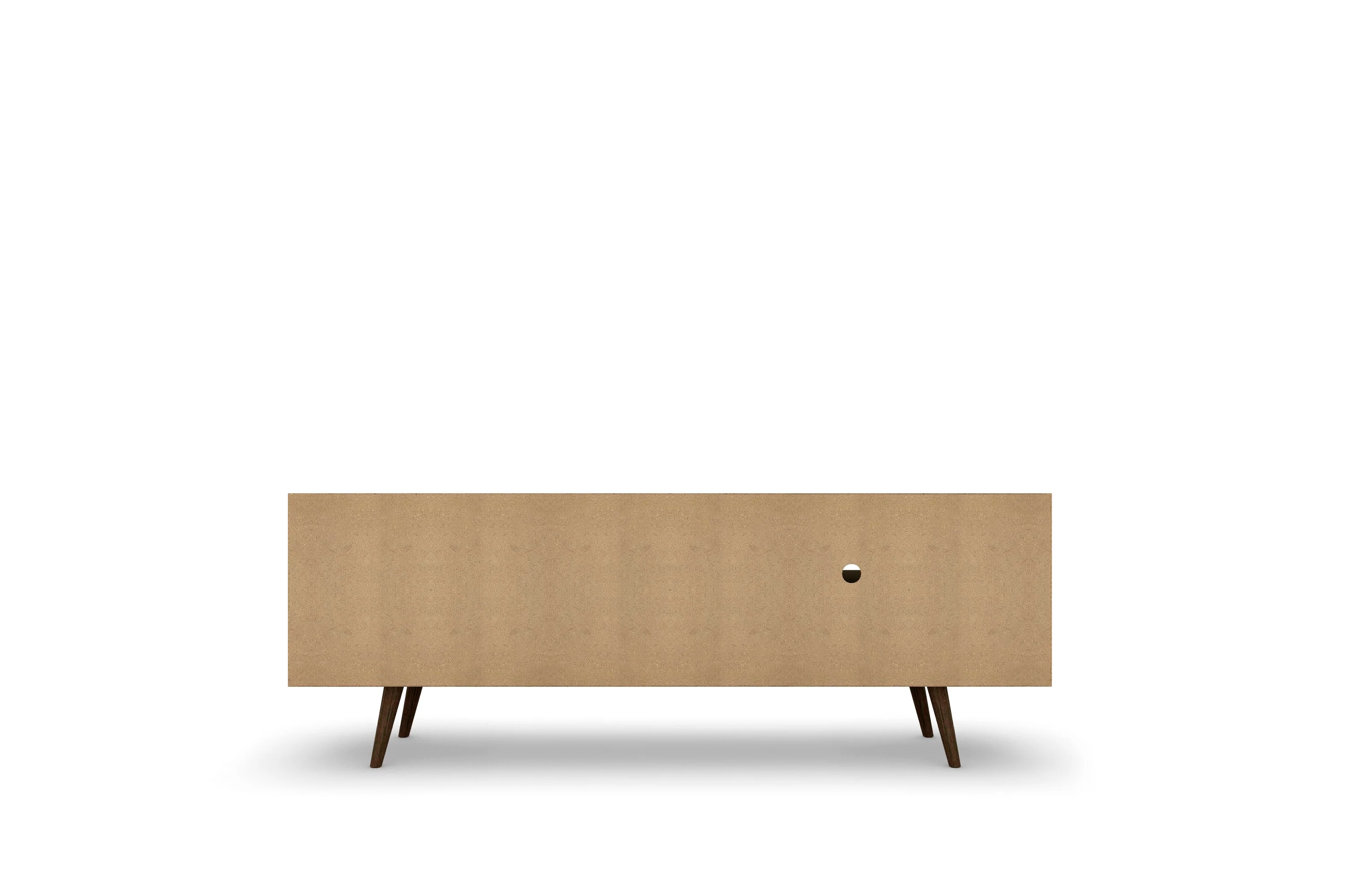Liberty 62.99" Mid-Century Modern TV Stand in Rustic Brown and Yellow - Image 9