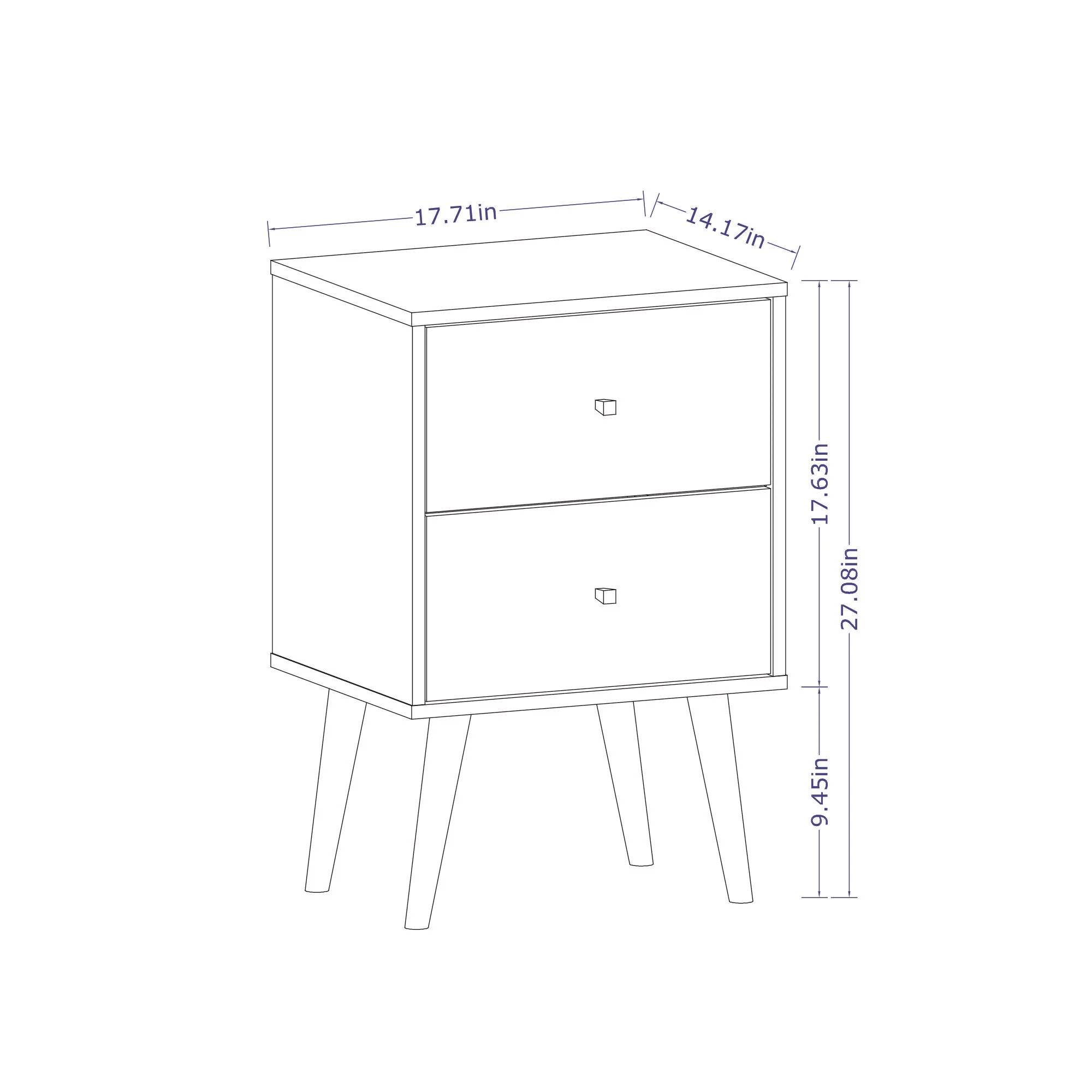 Liberty Mid-Century Modern Nightstand 2.0 in White - Image 3
