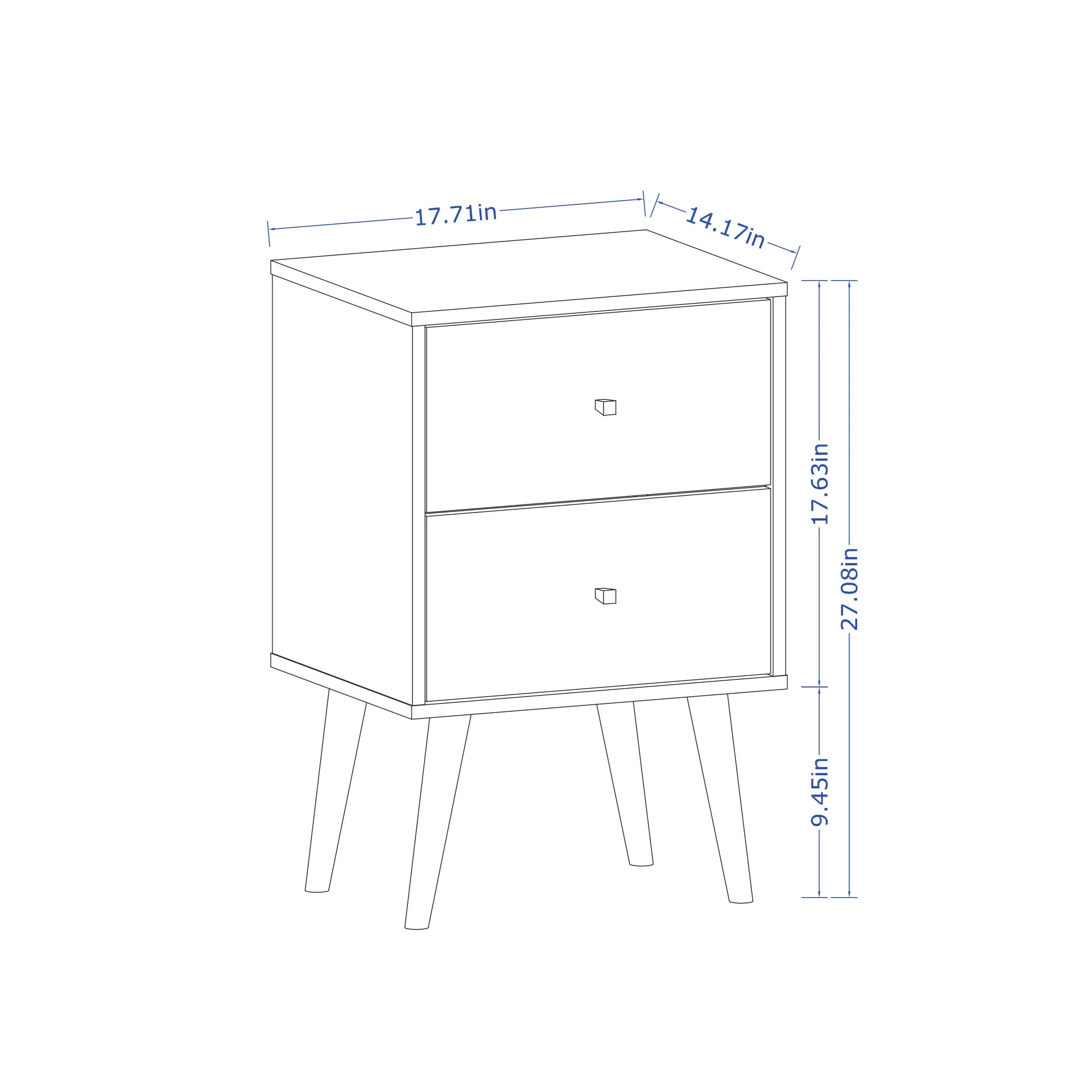 Liberty Nightstand 2.0 in Rustic Brown and White - Image 3