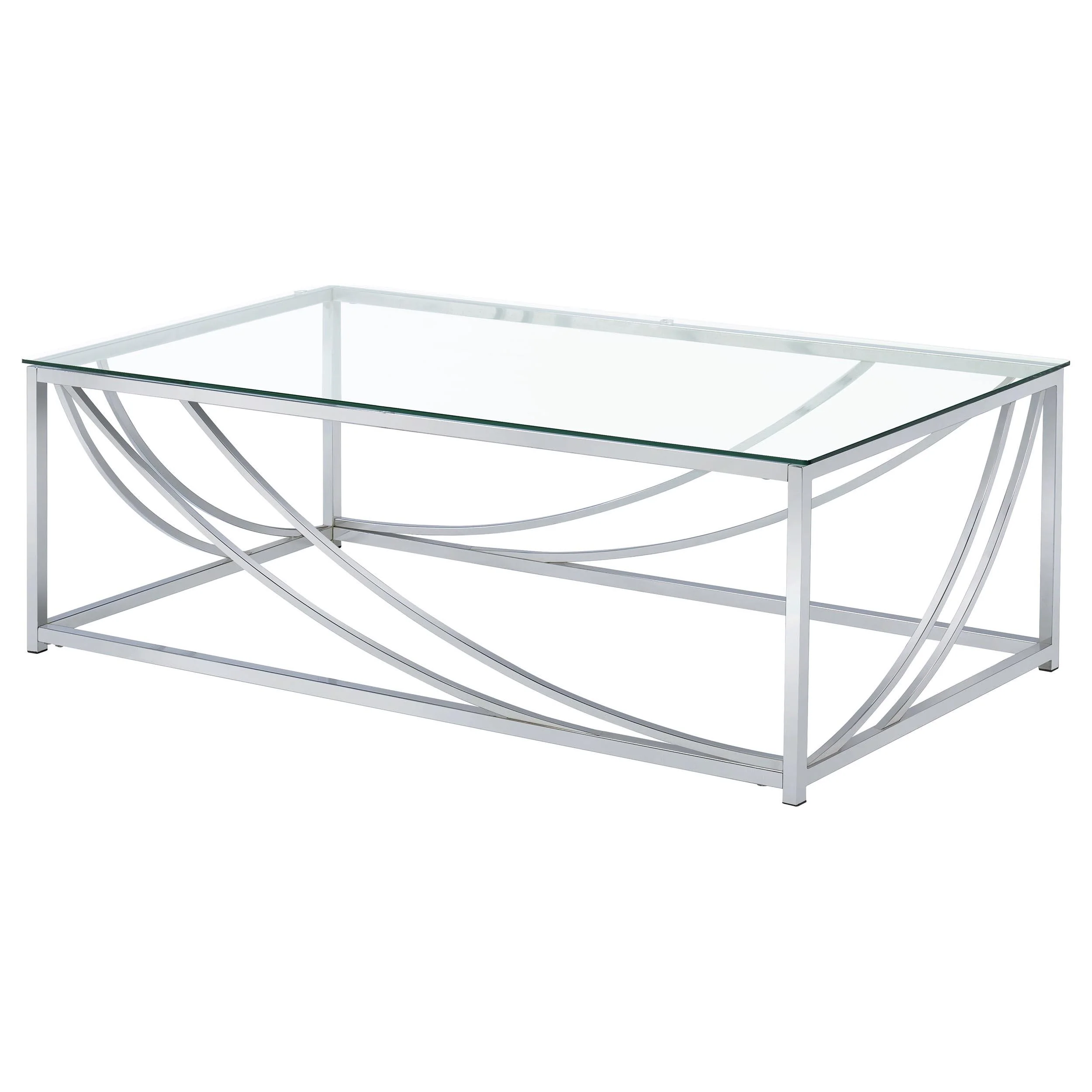 Lille Chrome 2-piece Glass Top Coffee And End Table Set - Image 5