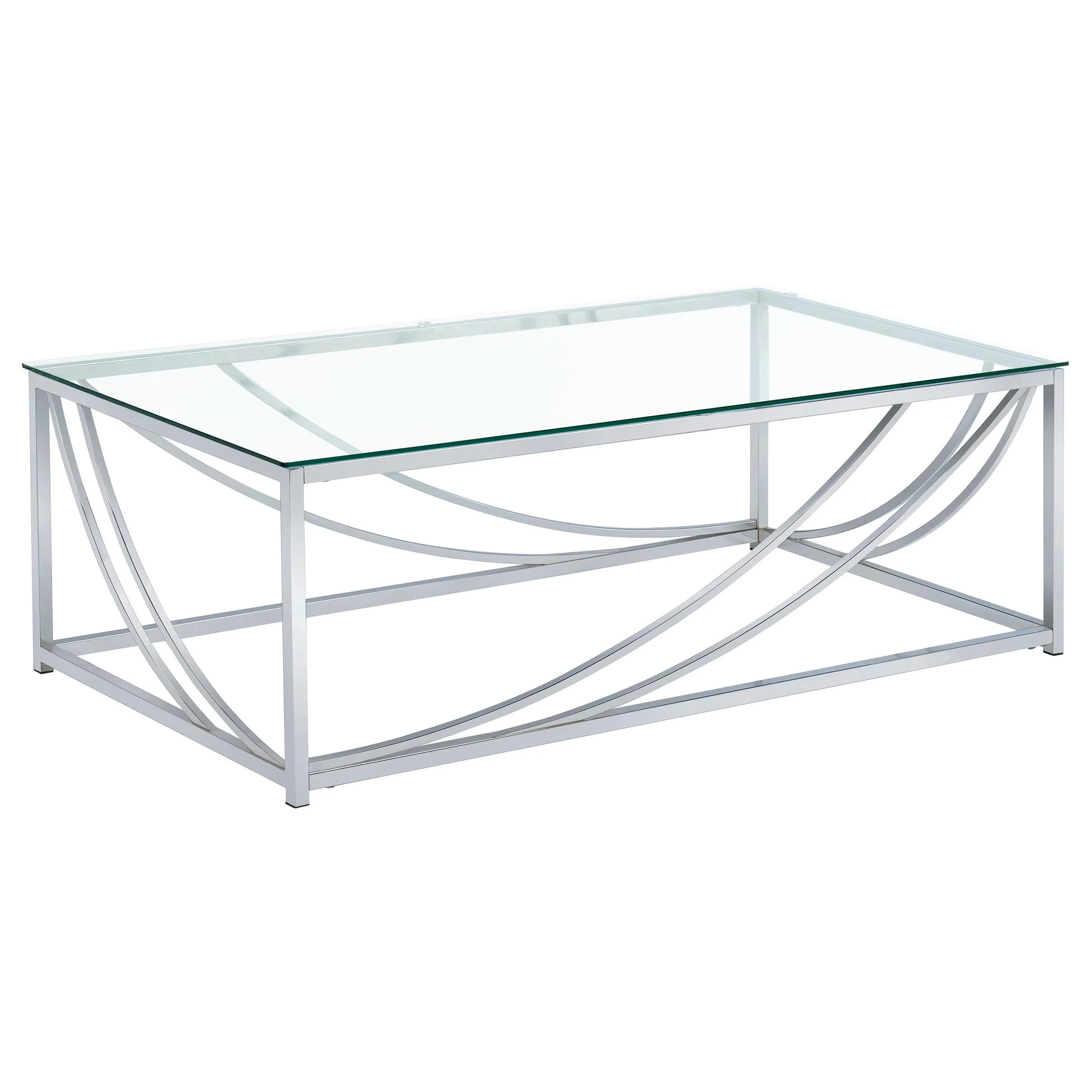 Lille Chrome 3-piece Glass Top Coffee And End Table Set - Image 4
