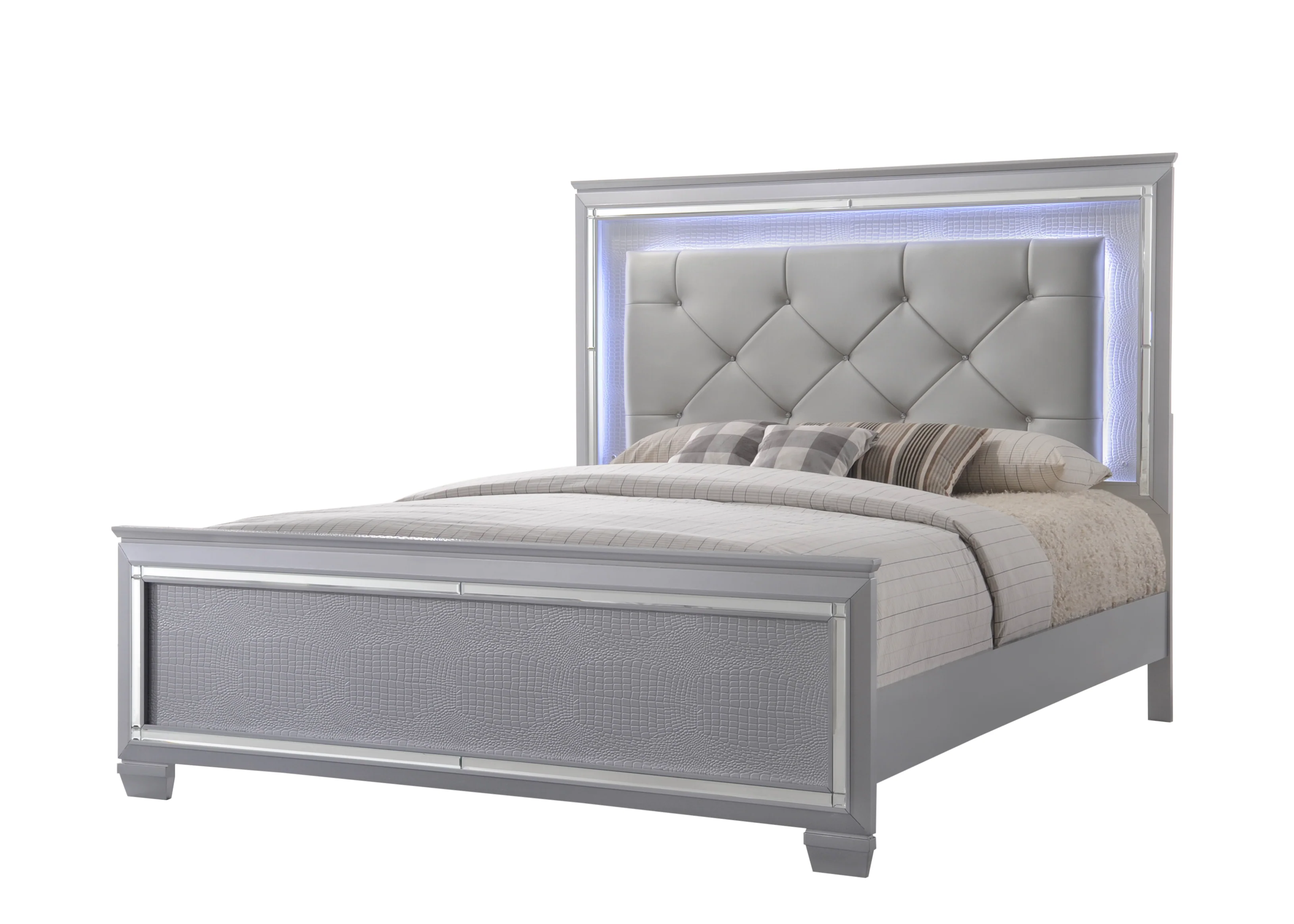 Lillian Silver LED Panel Bedroom Set - Image 2