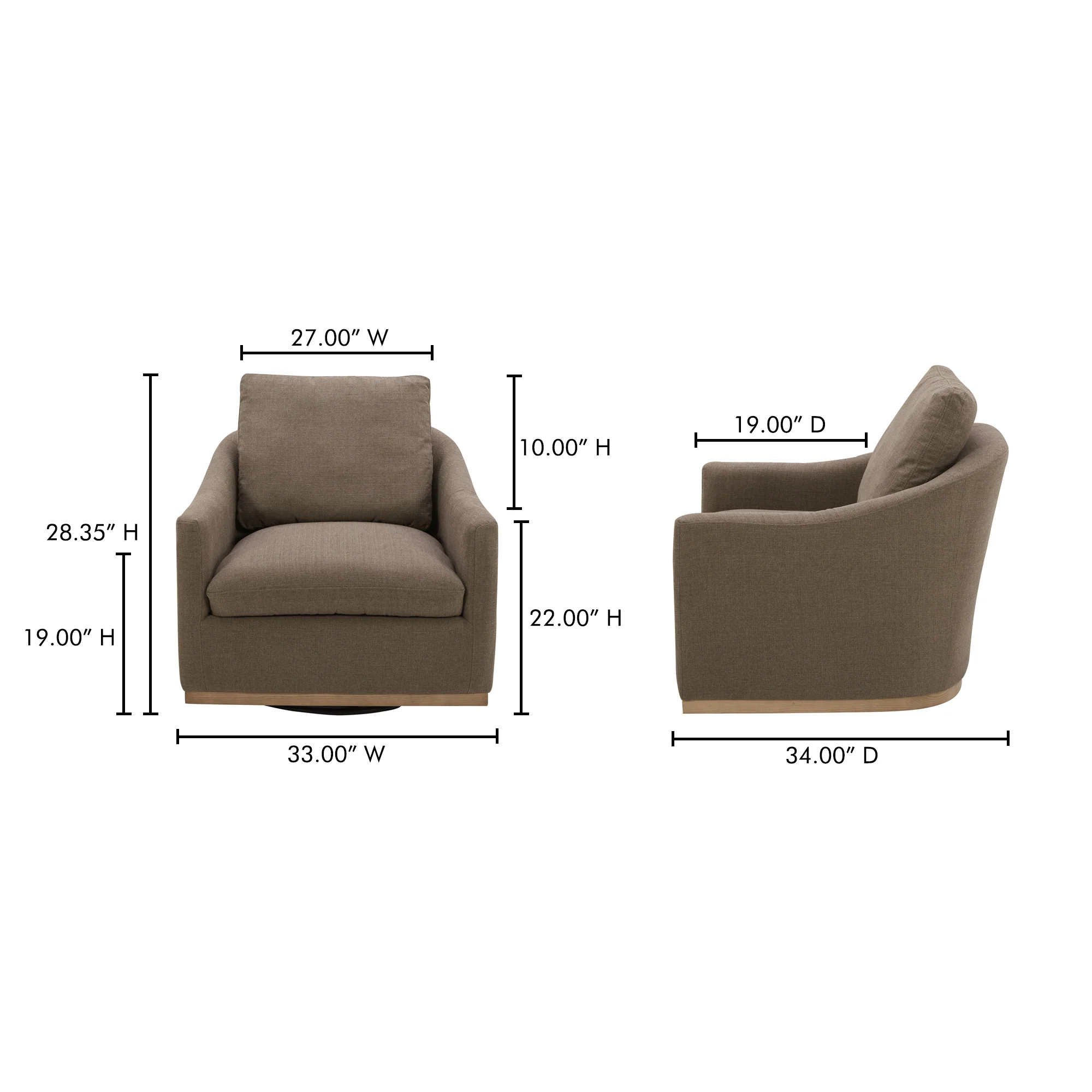 Linden Soft Taupe Swivel Chair - Image 10