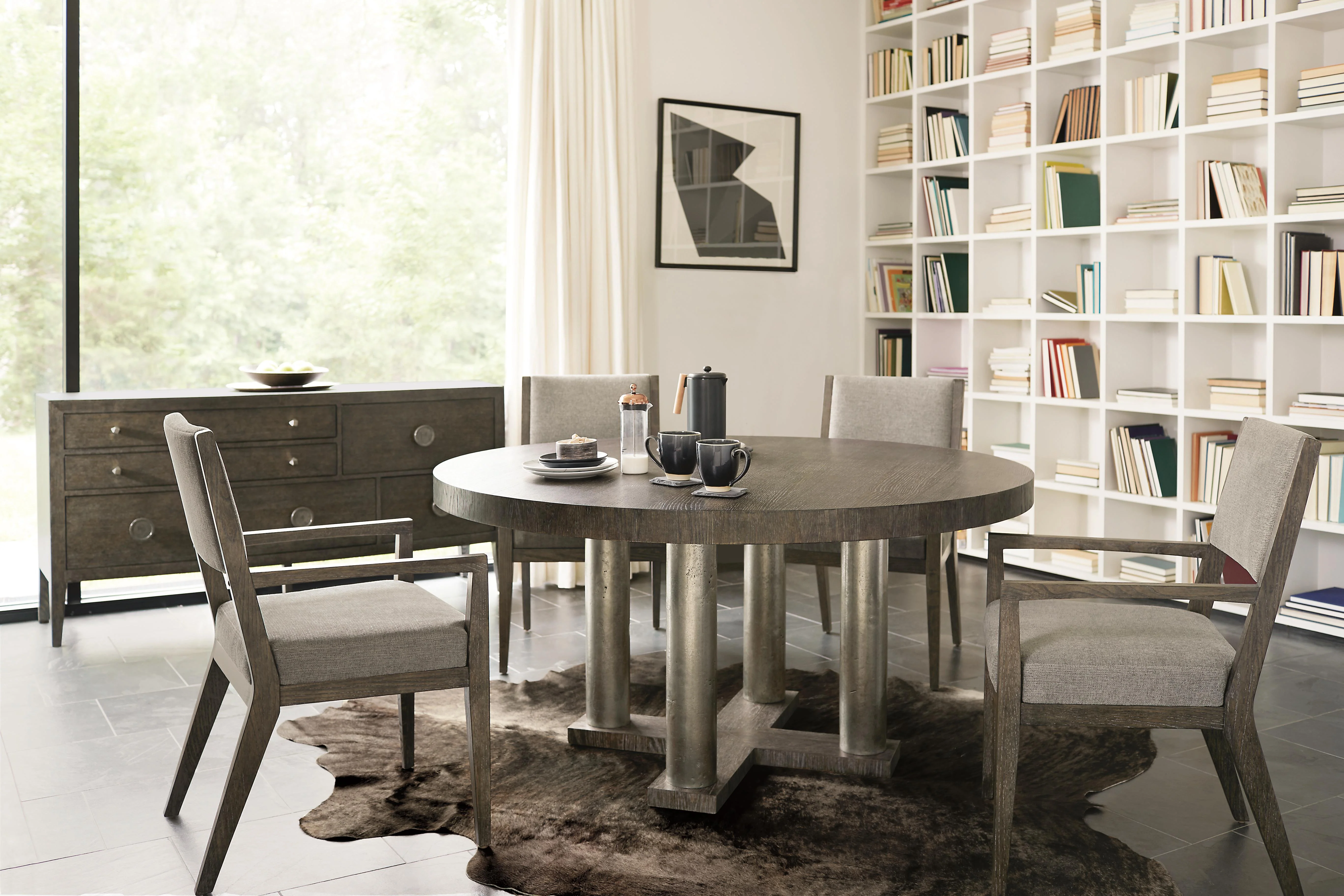 Linea Cerused Charcoal/Grey Arm Chair - Image 7