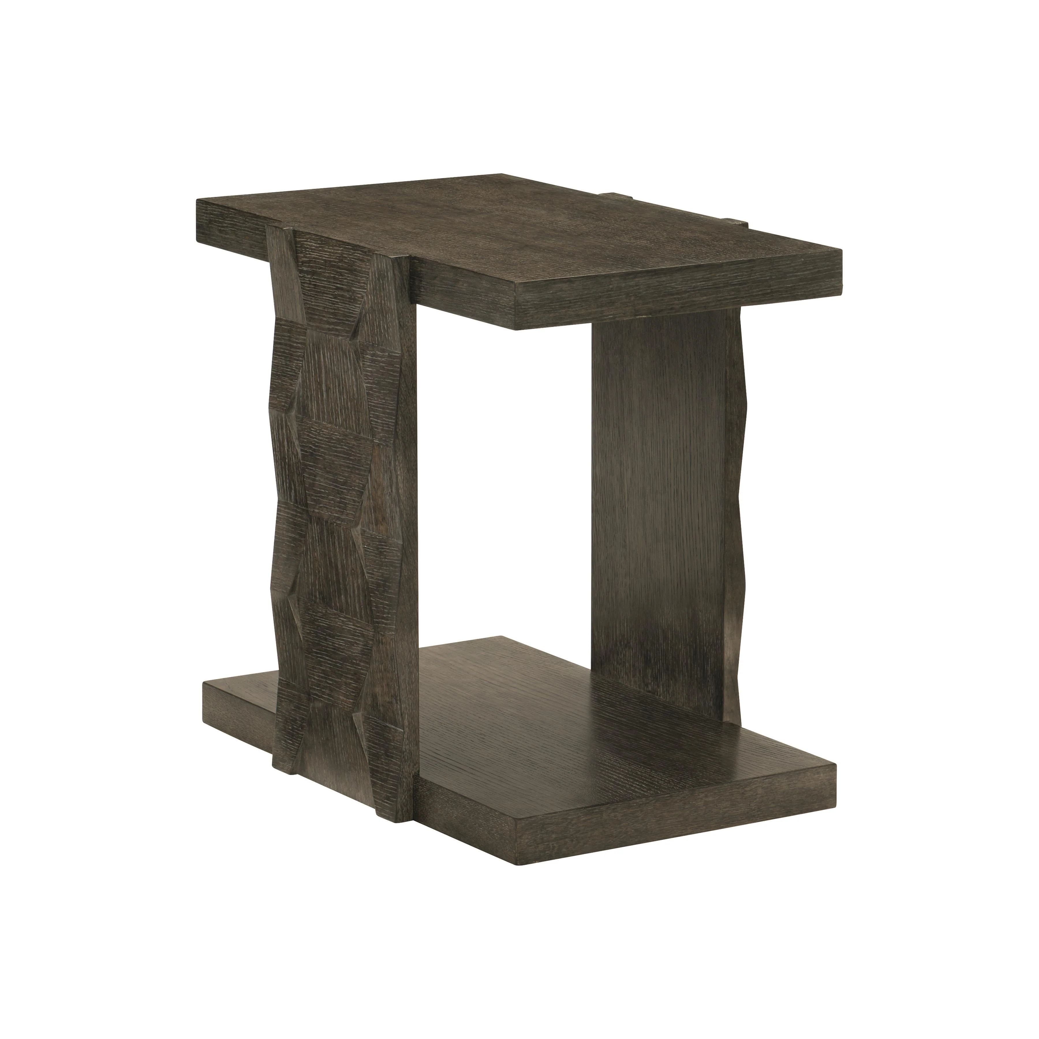Linea Rectangular Cerused Charcoal Side Table - Image 2