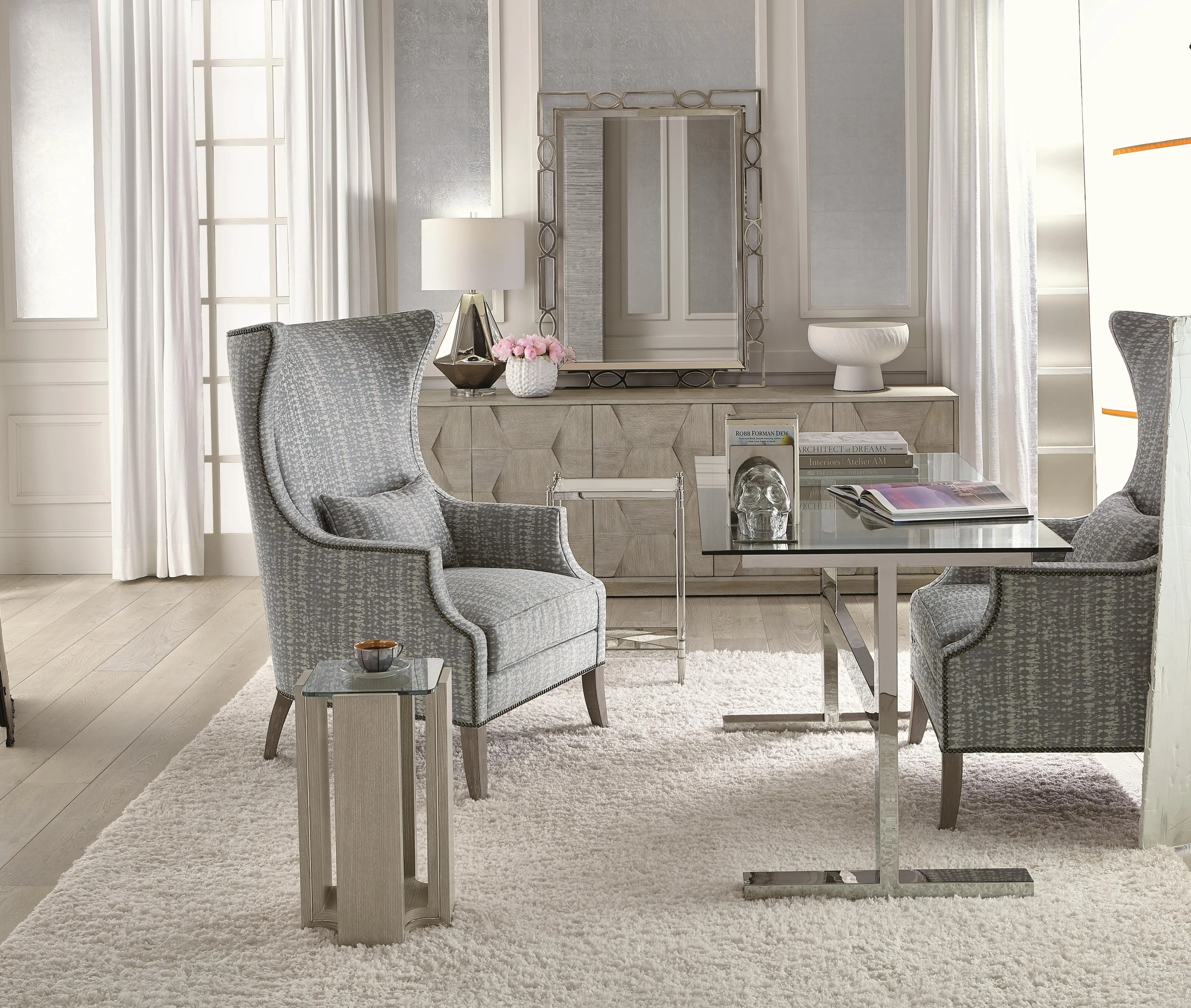 Linea Cerused Greige Entertainment Credenza - Image 5