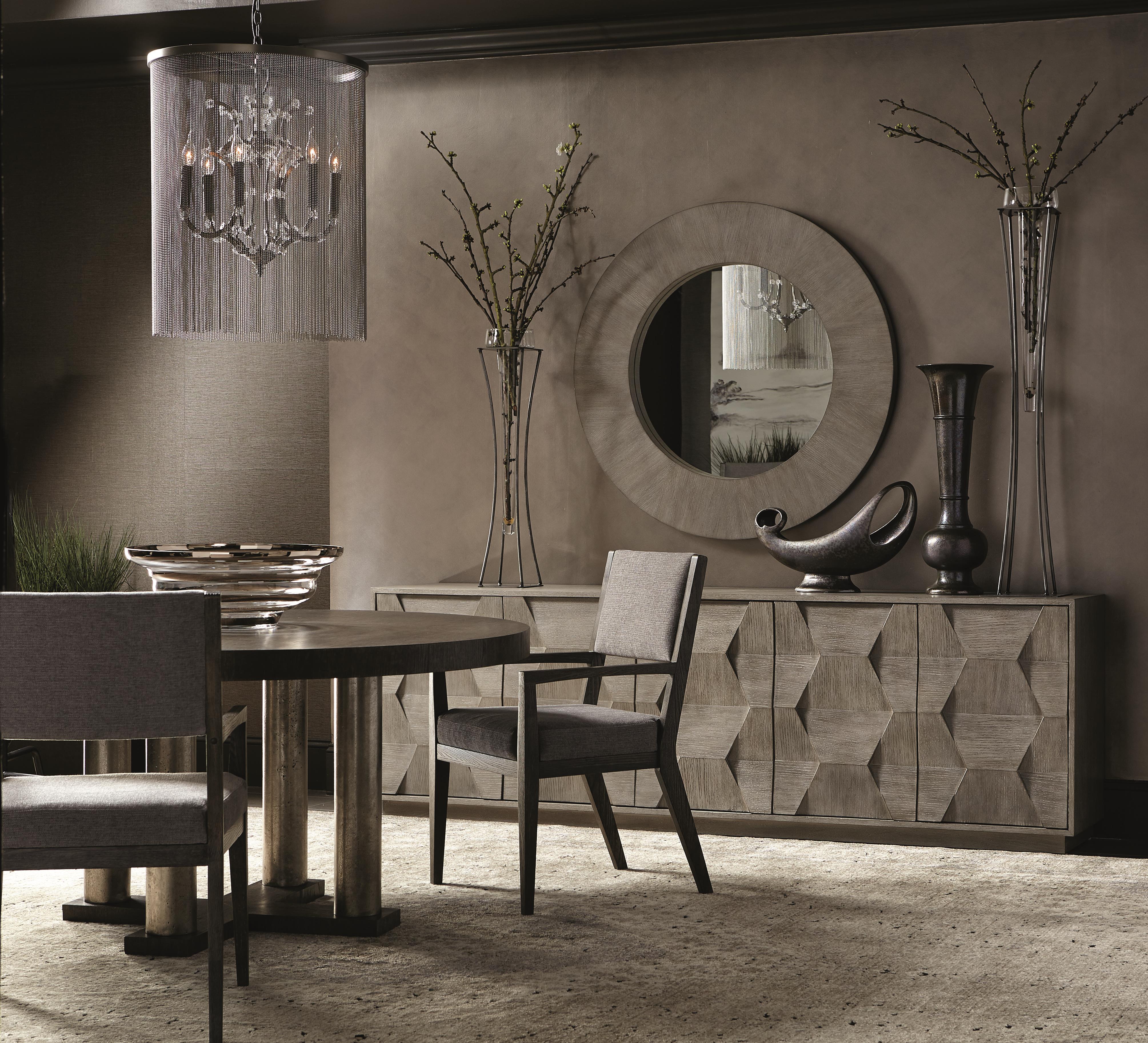Linea Textured Graphite/Cerused Charcoal Round Dining Table - Image 8