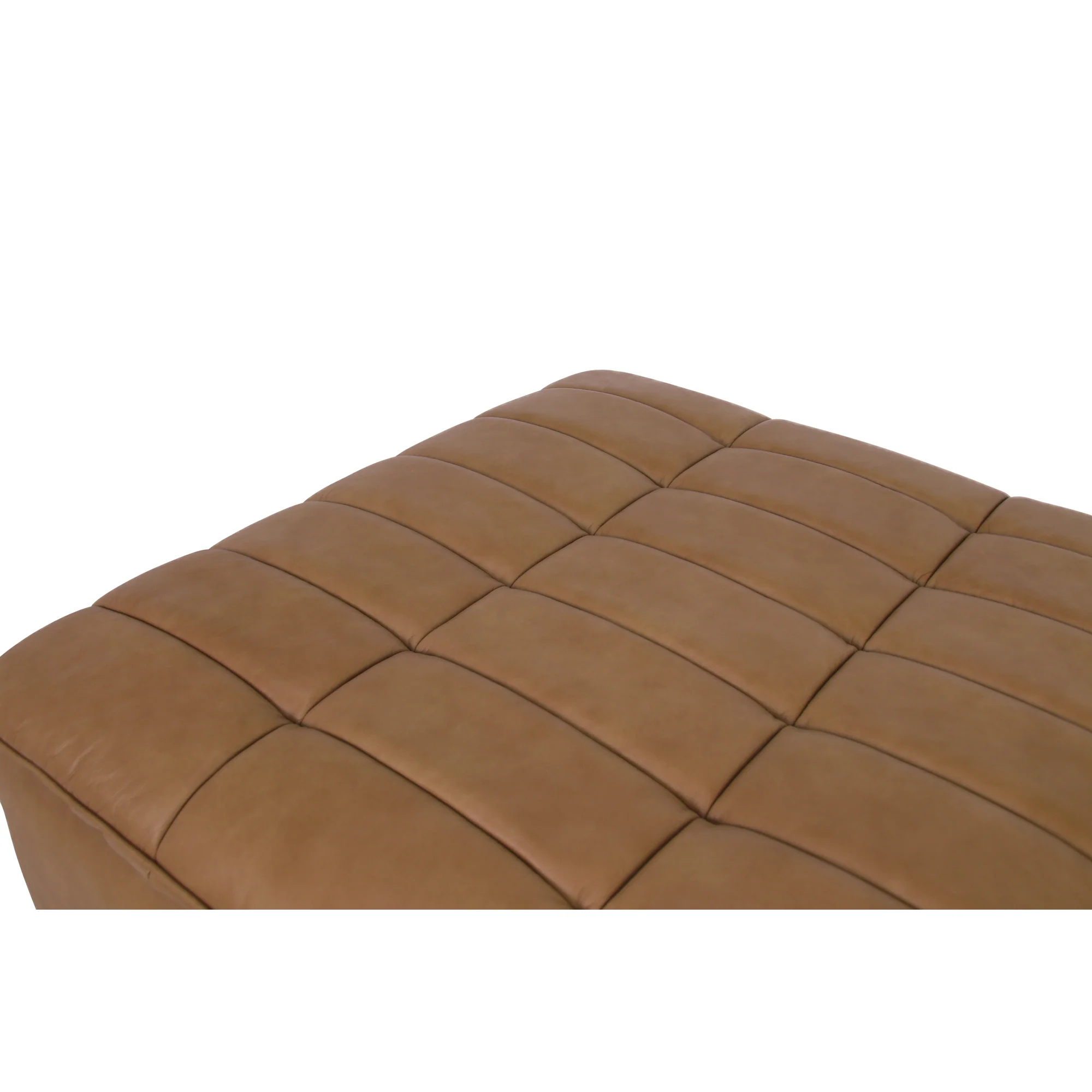 Lino Tan Leather Ottoman - Image 4