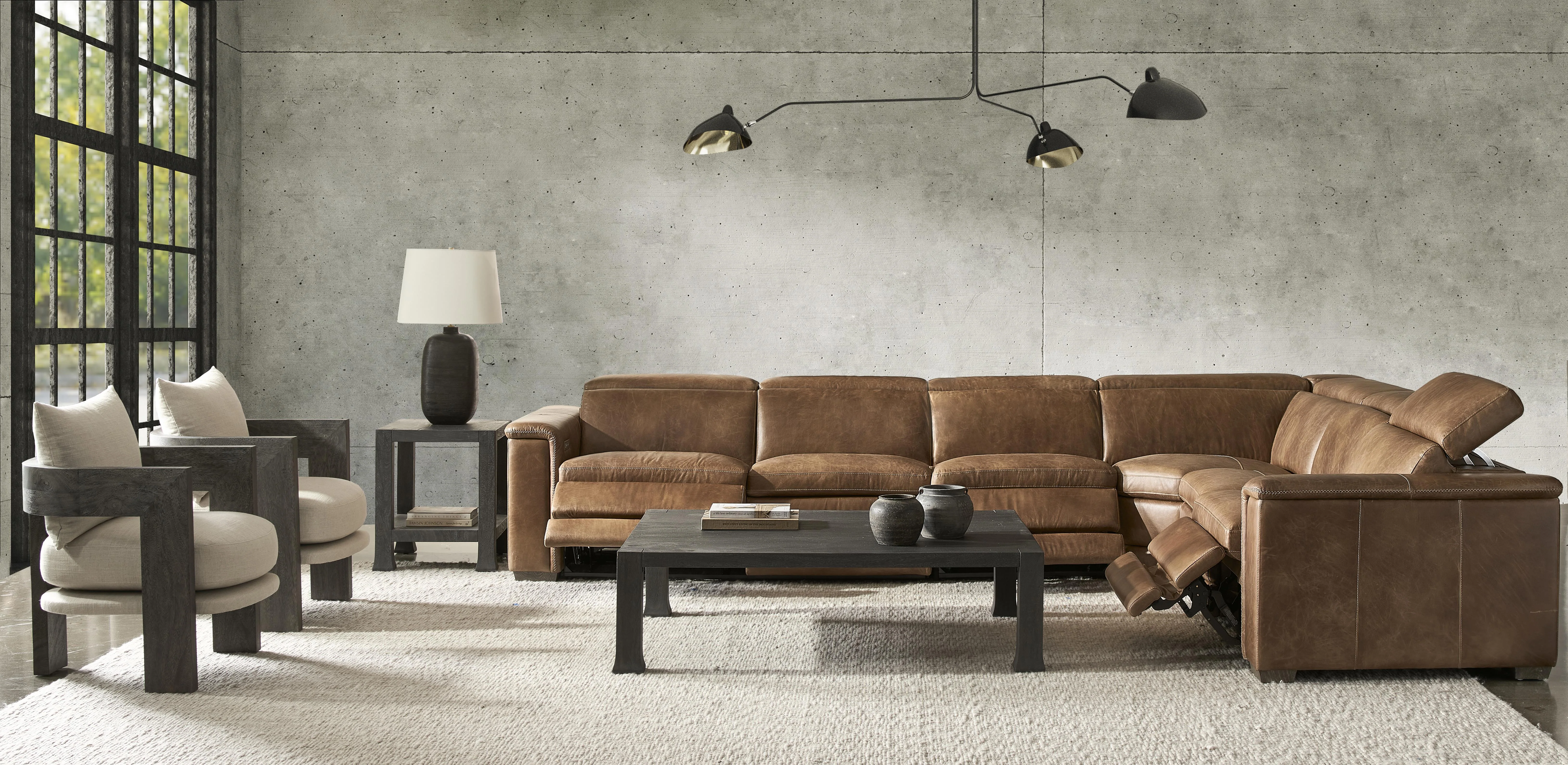 Lioni Brown Leather Power Motion Sectional (4 Pieces) - Image 10