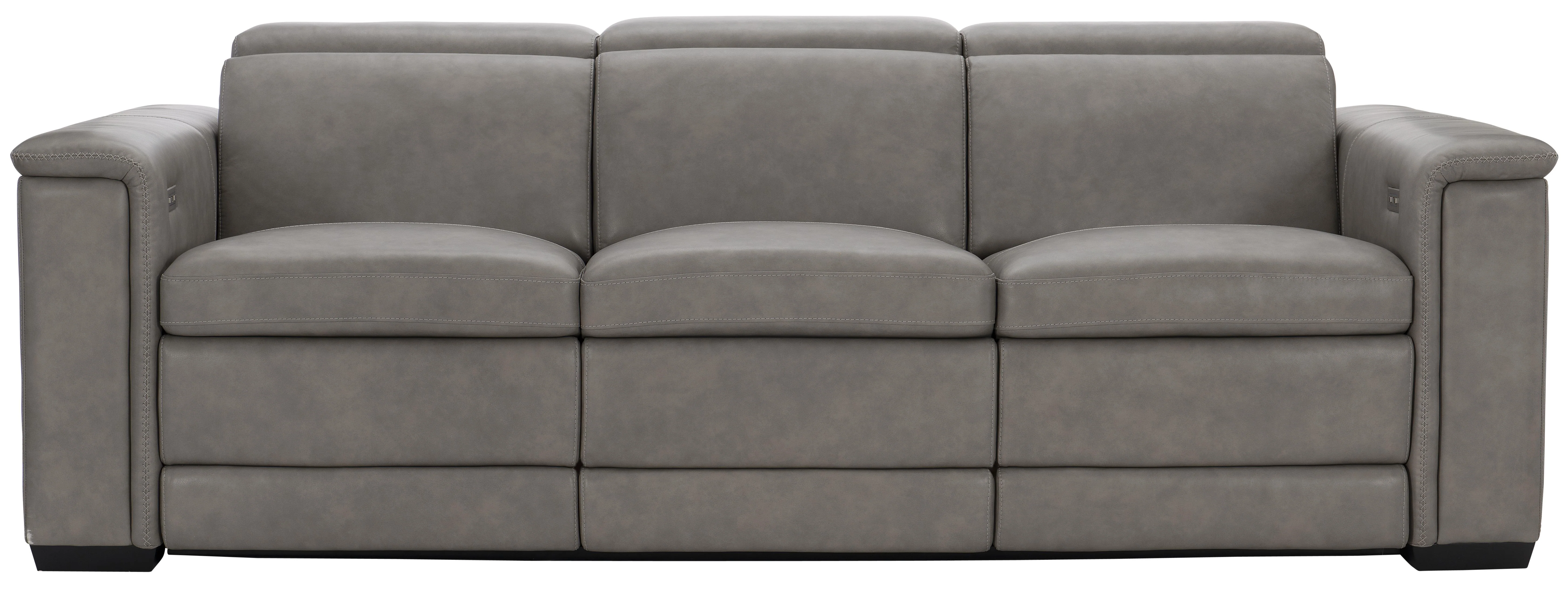 Lioni Grey Leather Power Motion Sofa - Image 3