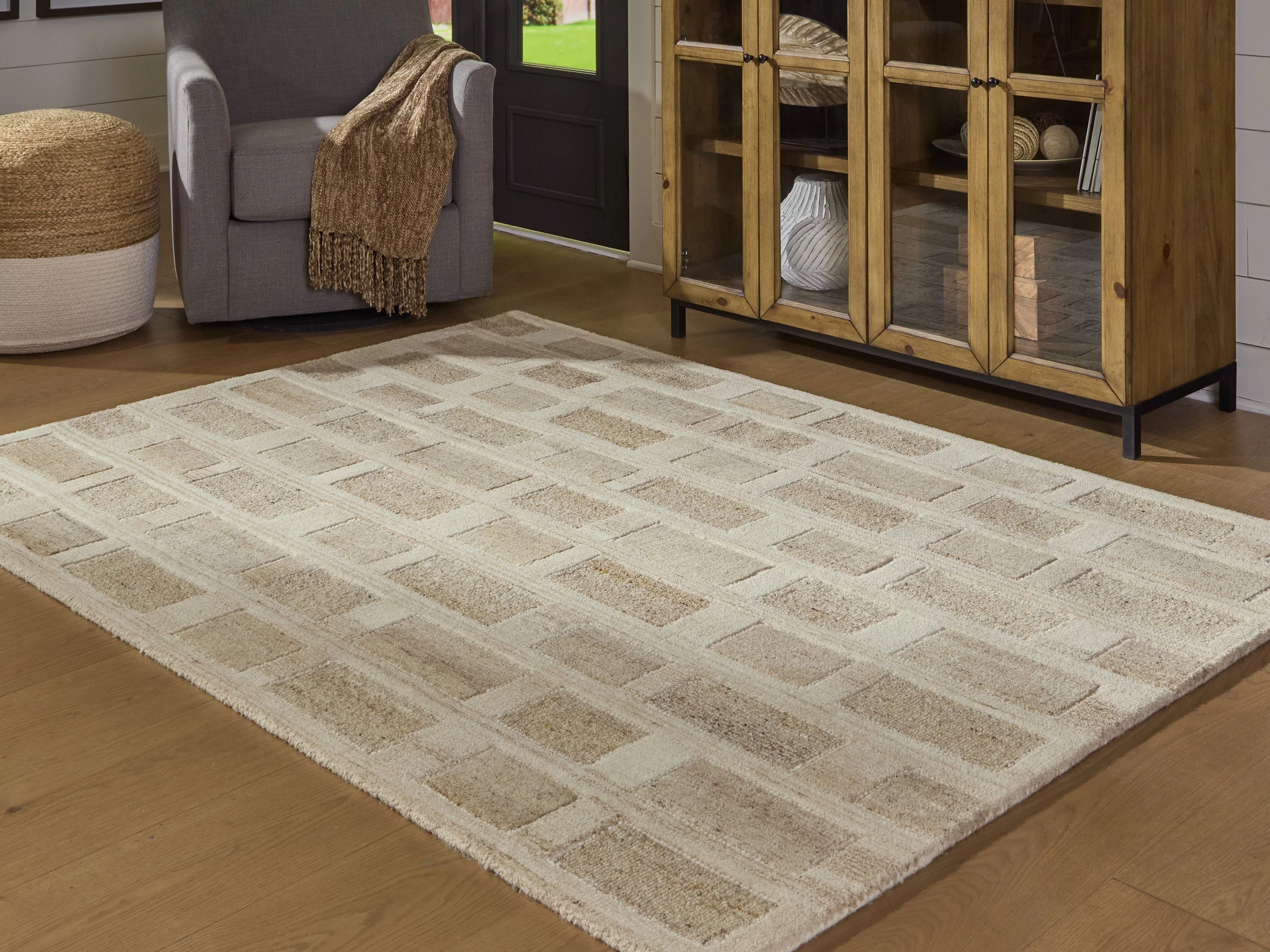Lisgrove Tan/Brown/White Medium Rug (Online Special Price) - Image 2