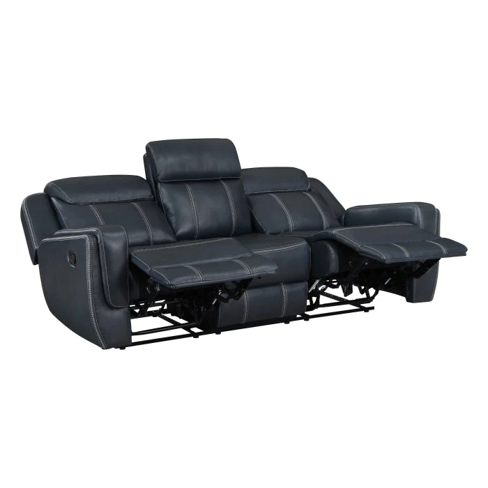 Littleton Blue Double Reclining Sofa - Image 13