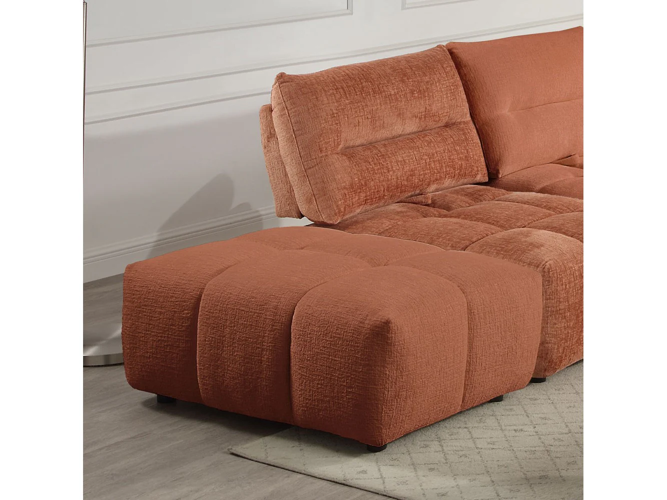 Loanna Coral Red Ottoman