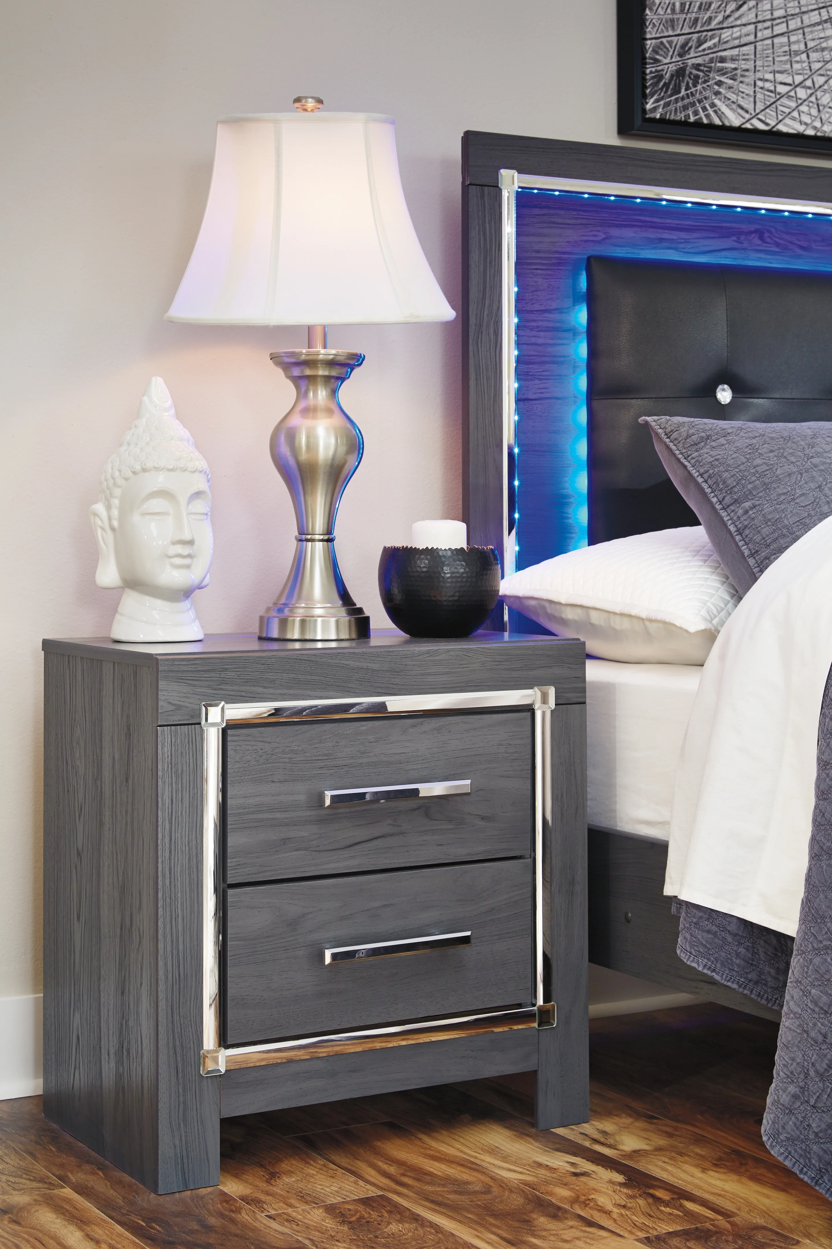Lodanna Gray Full Storage Bedroom Set with Dresser, Mirror, Chest and Nightstand - Image 13