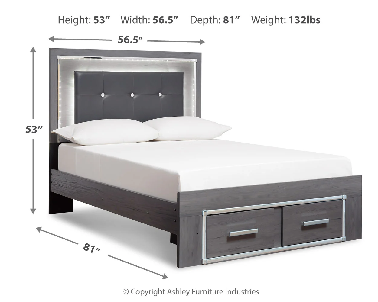Lodanna Gray Full Storage Bedroom Set with Dresser, Mirror, Chest and Nightstand - Image 7
