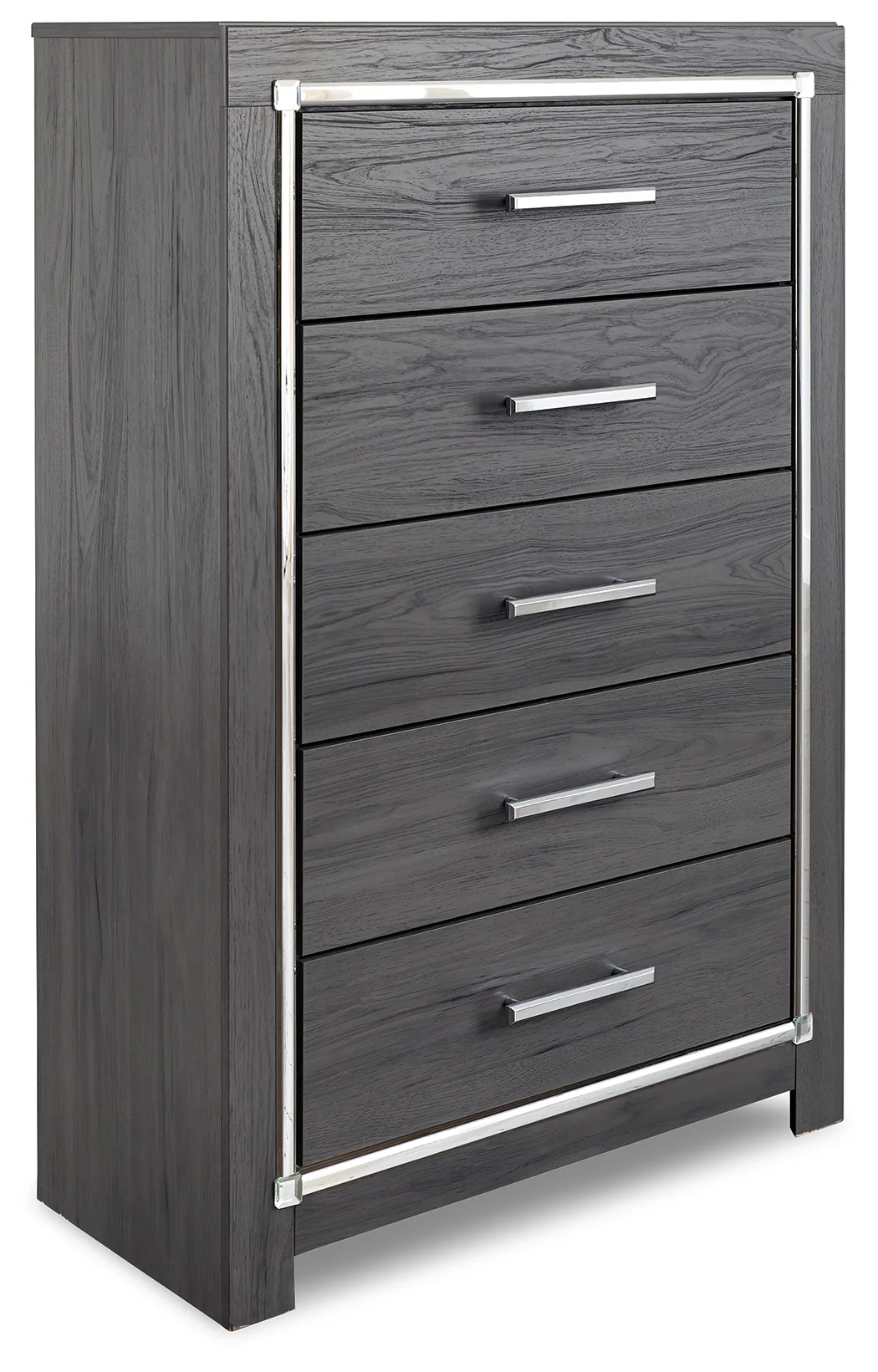 Lodanna Gray King Panel Bedroom Set with Dresser, Mirror, Chest and 2 Nightstands - Image 4