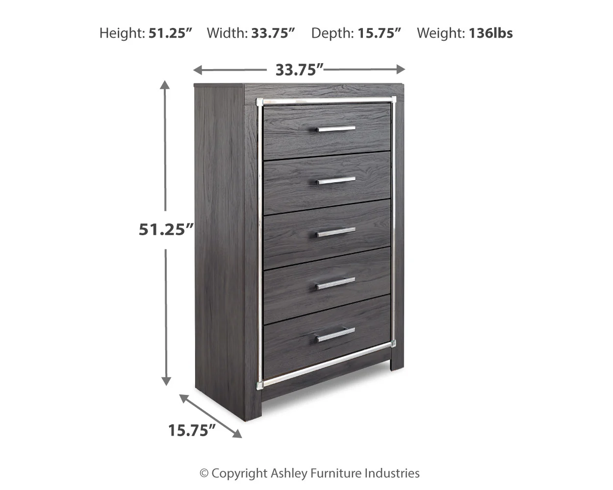 Lodanna Gray King Panel Storage Bed, Chest and 2 Nightstands - Image 3