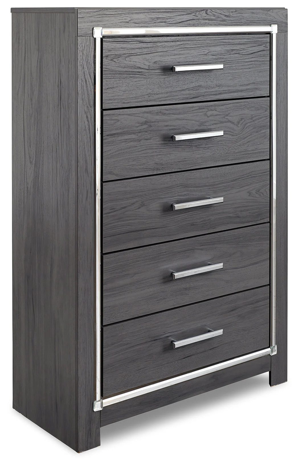 Lodanna Gray King Upholstered Panel Bedroom Set with Dresser, Mirror, Chest and Nightstand (Online Special Price) - Image 3