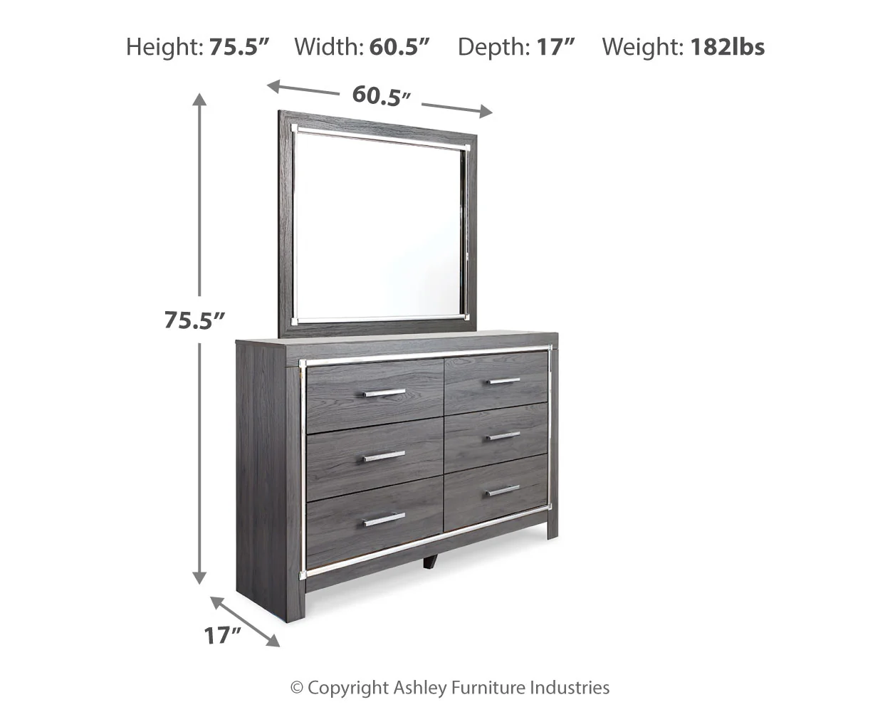 Lodanna Gray King Upholstered Storage Bed, Dresser, Mirror, and Nightstand (Online Special Price) - Image 5