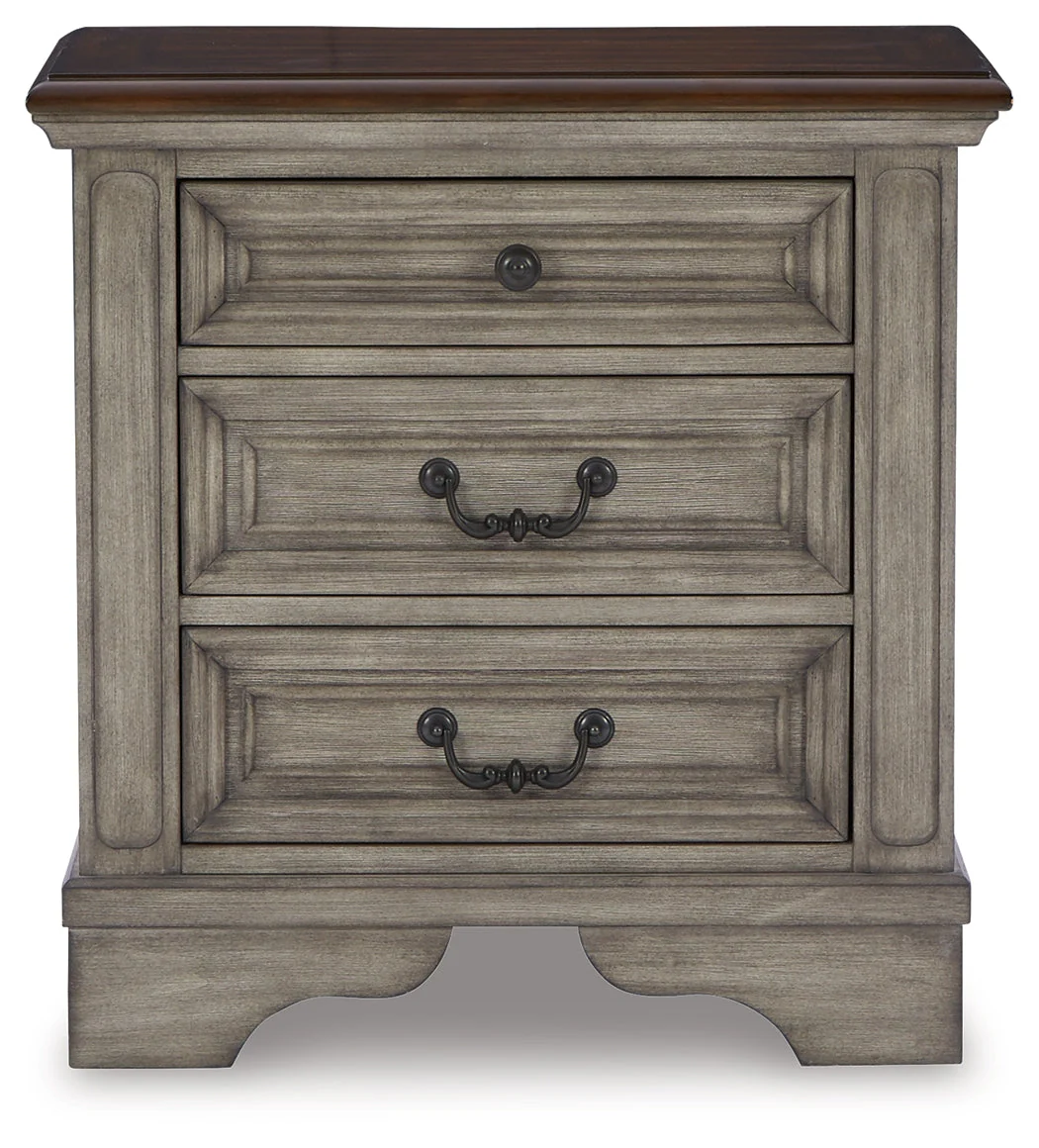 Lodenbay Antique Gray King Upholstered Panel Bedroom Set with Dresser, Mirror, and Nightstand (Online Special Price) - Image 6