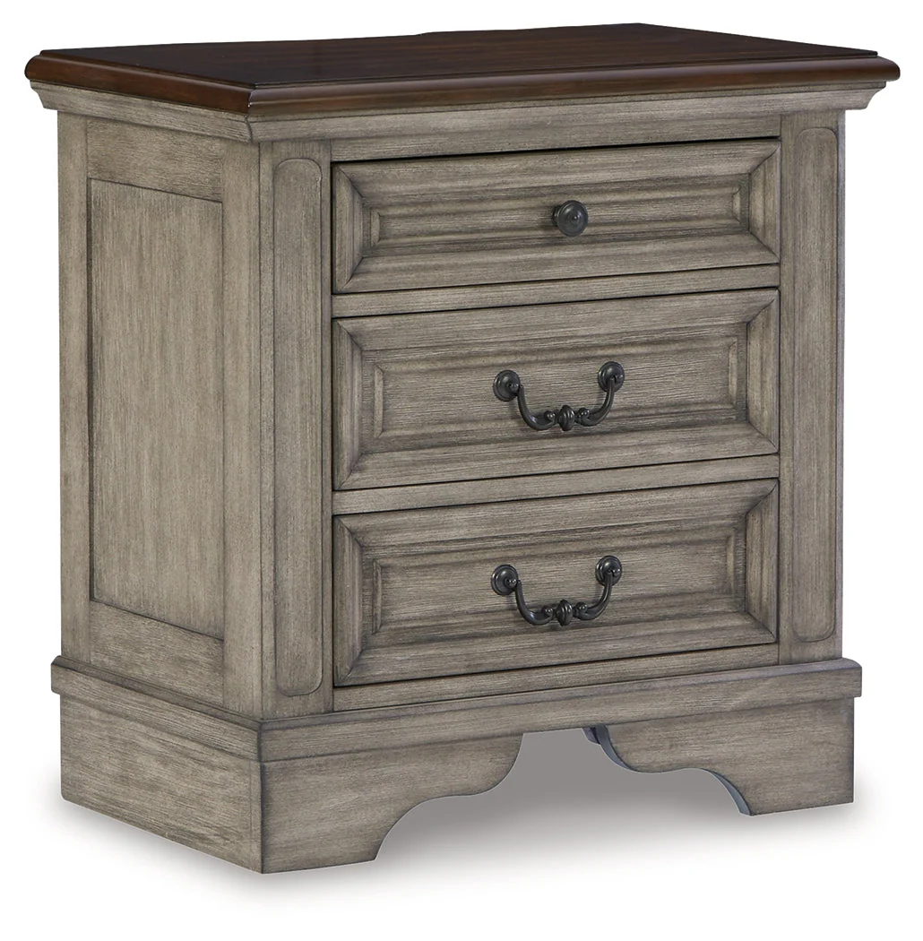 Lodenbay Antique Gray King Upholstered Panel Bedroom Set with Dresser, Mirror, and Nightstand (Online Special Price) - Image 7