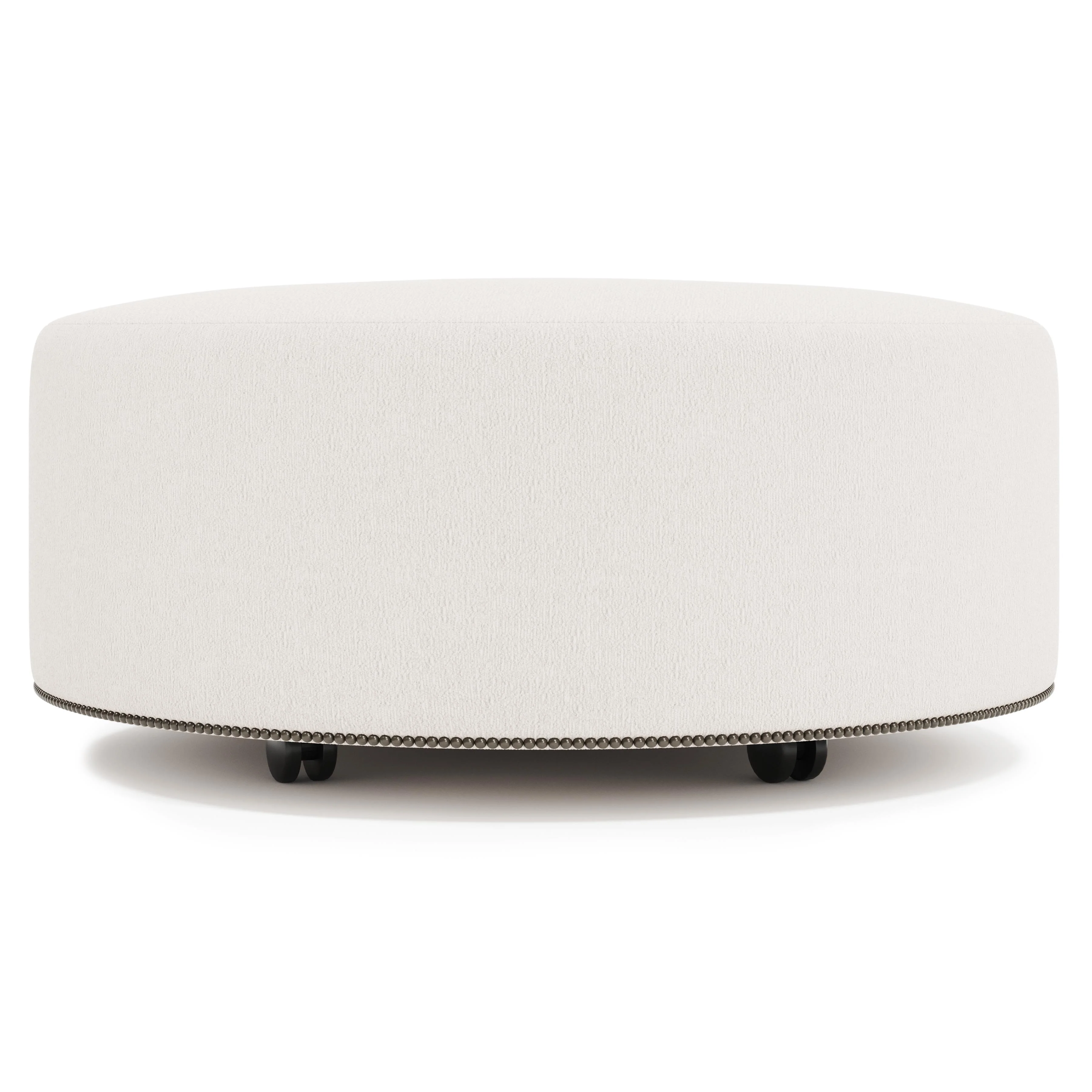 LOLO White/Cream Fabric Cocktail Ottoman - Image 3