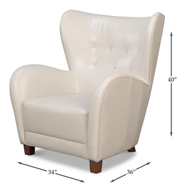 Lombard White Wing Chair - Image 12