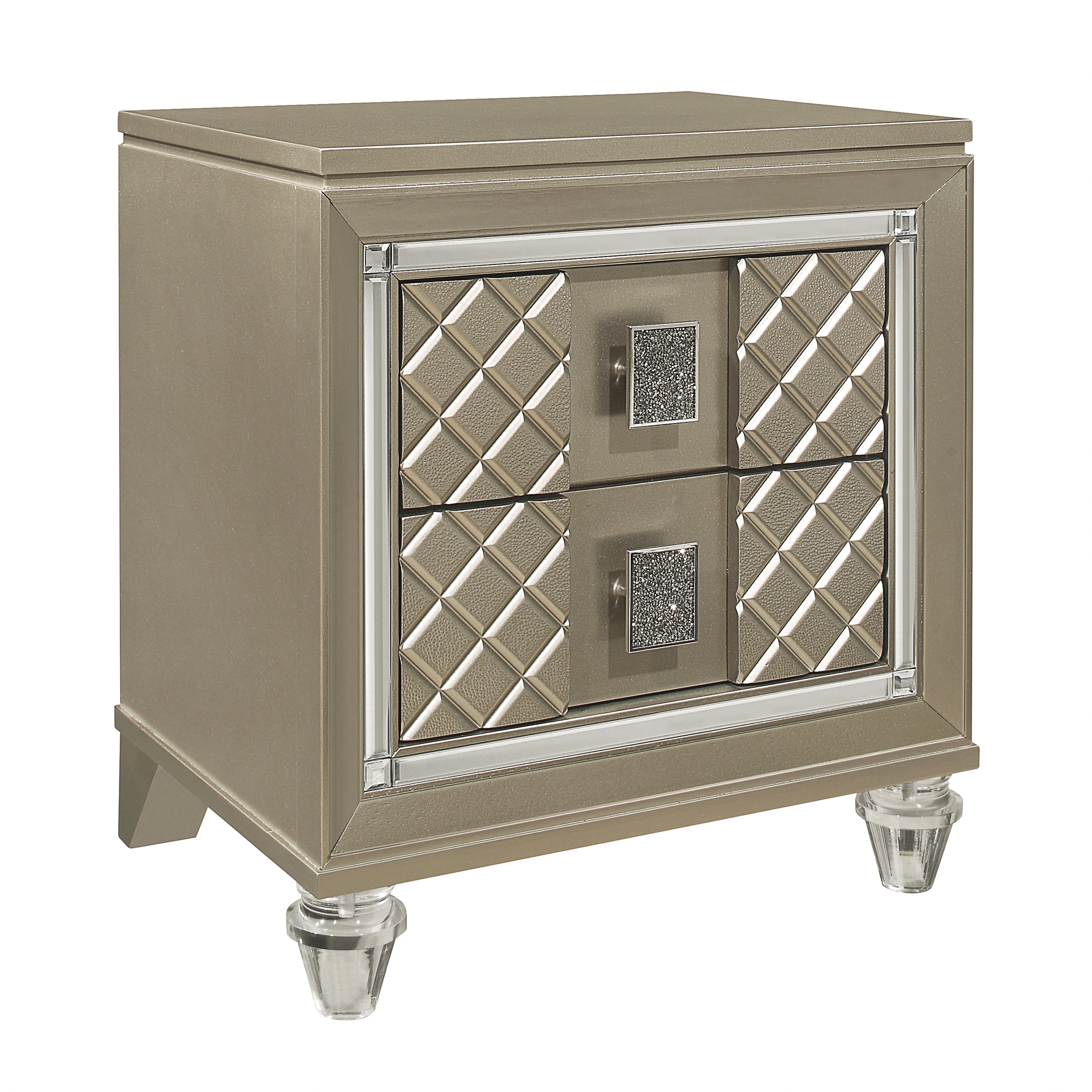 Loudon Champagne/Bronze 5-Piece Twin Bedroom Set - Image 5