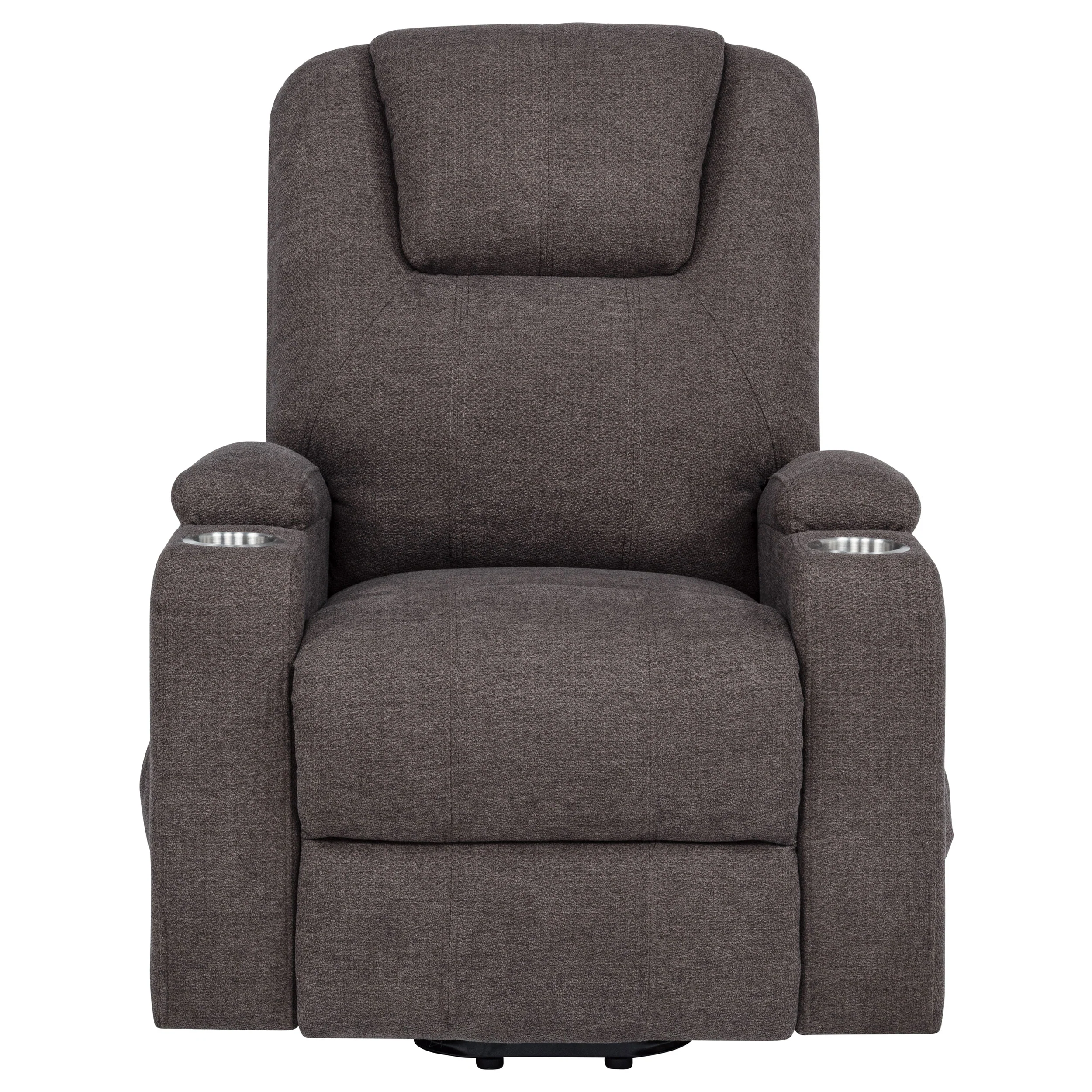 Louie Brown Chenille Upholstered Power Lift Massage Chair - Image 8