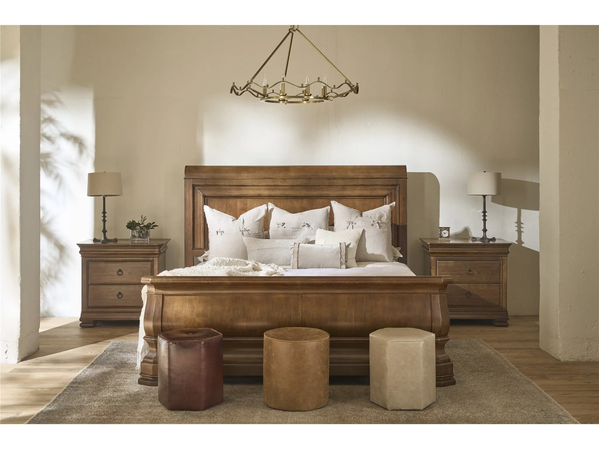 Louie P's Cognac King Sleigh Bed - Image 2