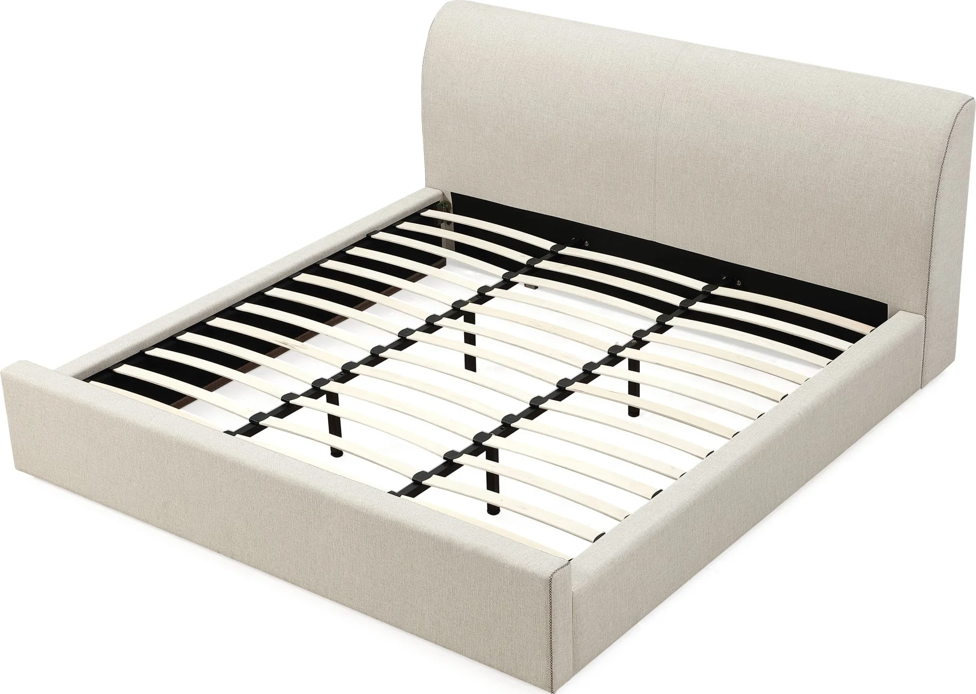 Louis Natural Queen Upholstered Platform Bed - Image 8